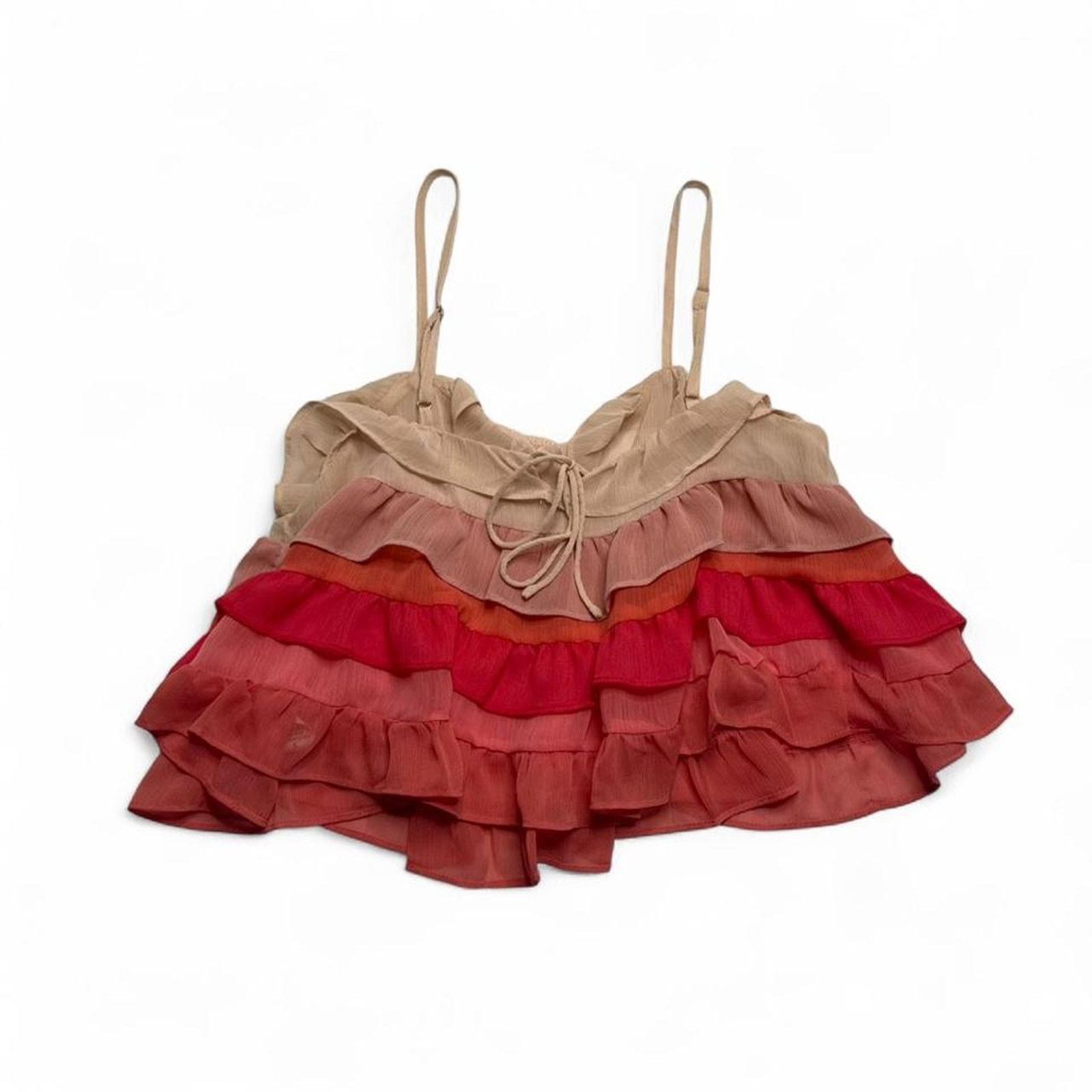 Other Storia Tiered Ruffle Tank Top chiffon colors women’s size S Size S / US 4 / IT 40 - 3 Thumbnail