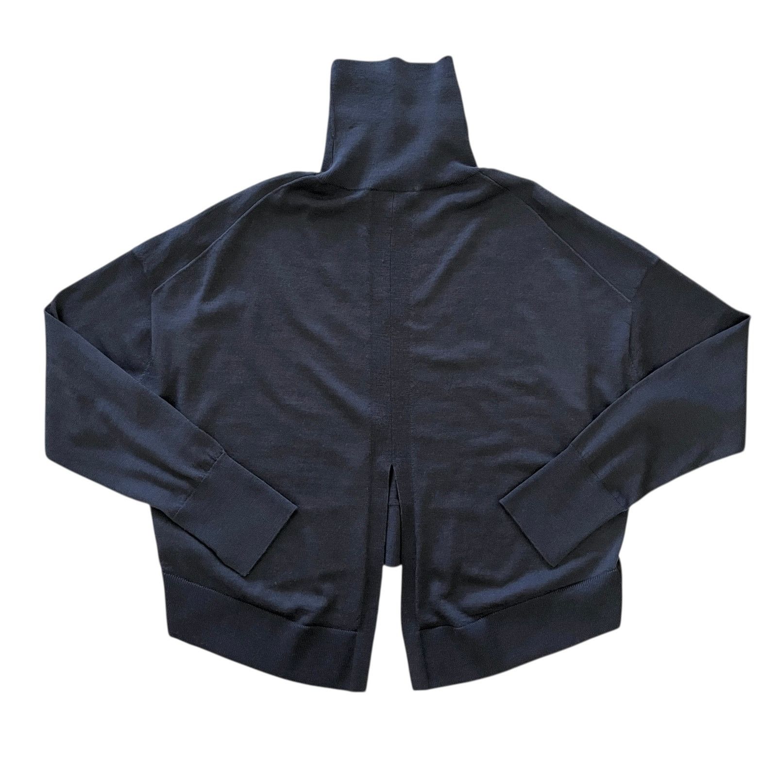 Allsaints Allsaints Navy Blue Wool Neo Turtleneck High-Low Sweater Size L / US 10 / IT 46 - 3 Thumbnail