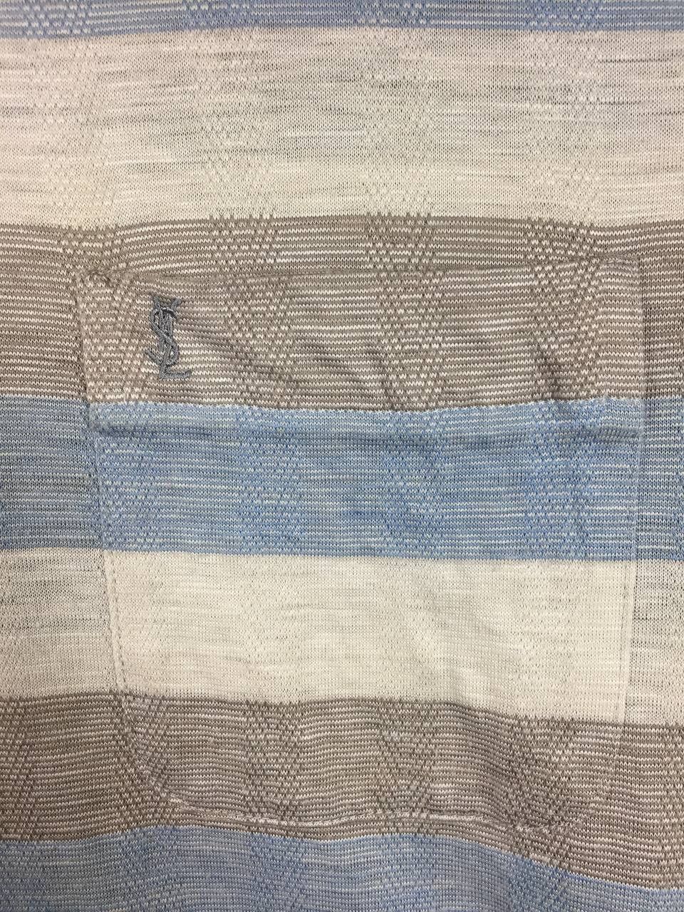 Yves Saint Laurent Vtg Yves Saint Laurent Tricots Retro Stripe Knit Polo Shirt Size US L / EU 52-54 / 3 - 4 Thumbnail