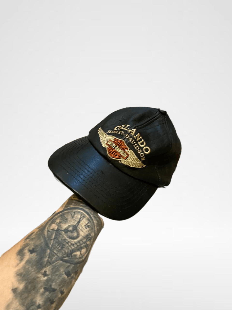 Harley Davidson VINTAGE Black Cap One Size Big Logo Print Harley Davidson Size ONE SIZE - 1 Thumbnail