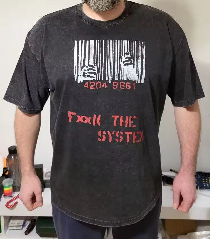 Japanese Brand Washed Out T Shirt FxxK The System Size US XL / EU 56 / 4 - 2 Thumbnail