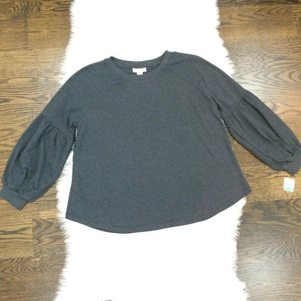 Style & Co Style & Co Plus Size 0X Bishop Sleeve Sweatshirt L/S Shirt Size XL / US 12-14 / IT 48-50 - 2 Thumbnail