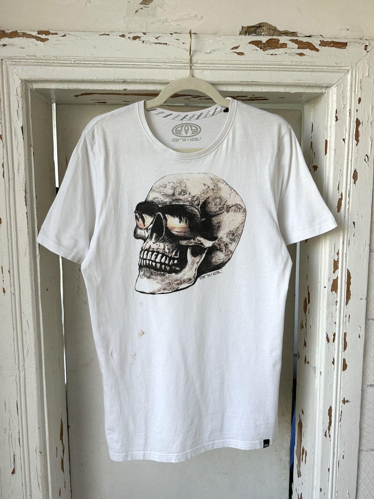Vintage Vintage Animal White Printed Skull T-shirt Size US M / EU 48-50 / 2 - 1 Thumbnail