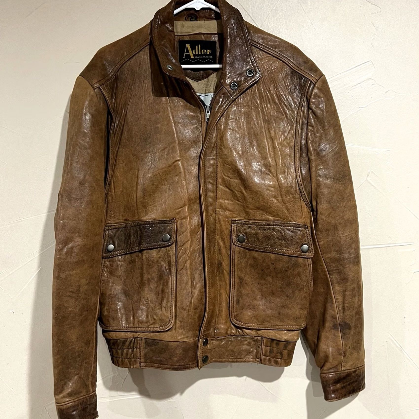 Vintage VINTAGE Adler B-90 Distressed Leather Bomber Jacket Korea L Jacket Unisex Adults Brown BOMBER Mens Womens Size US L / EU 52-54 / 3 - 2 Thumbnail