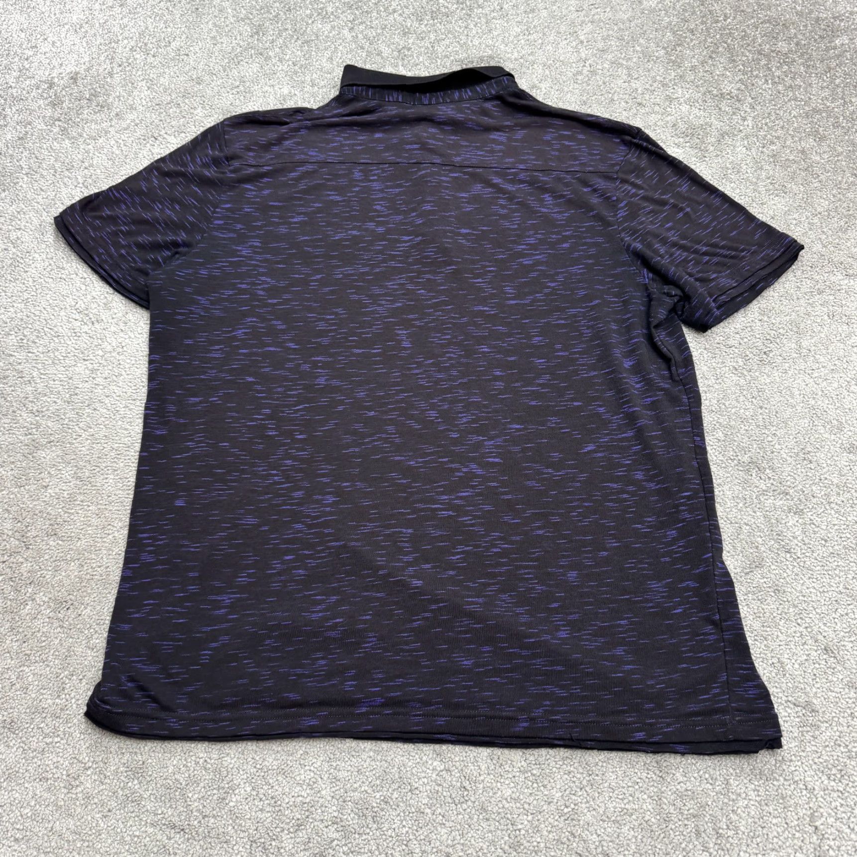 Armani Exchange Armani Exchange Space Dye Polo Shirt Mens XXL Black Purple Short Sleeve Pocket Shirt Size US XXL / EU 58 / 5 - 2 Thumbnail