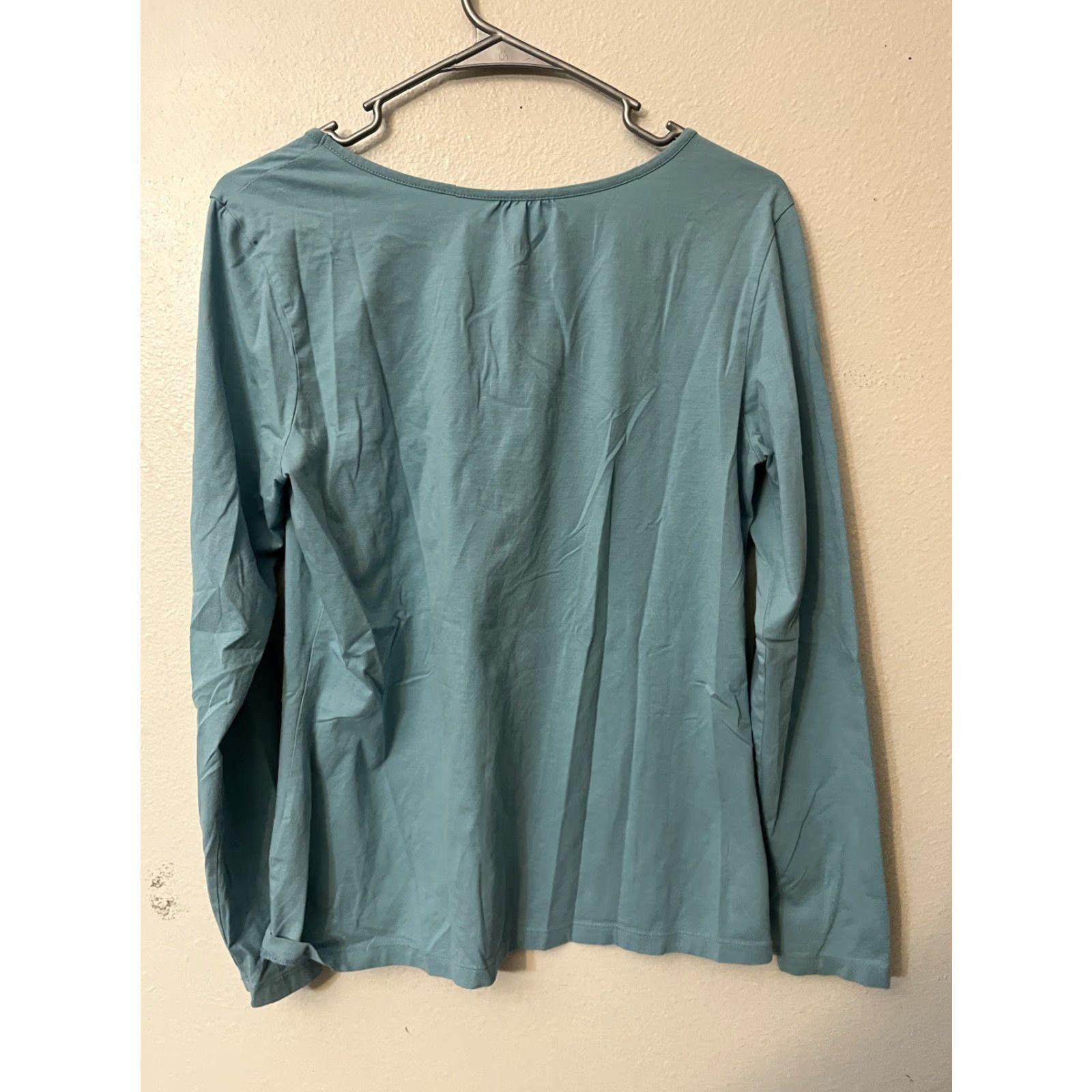 Vintage L.L.Bean T-Shirt Women Medium Blue Pima Cotton Spandex Long Sleeve Casual Shirt Size M / US 6-8 / IT 42-44 - 2 Thumbnail