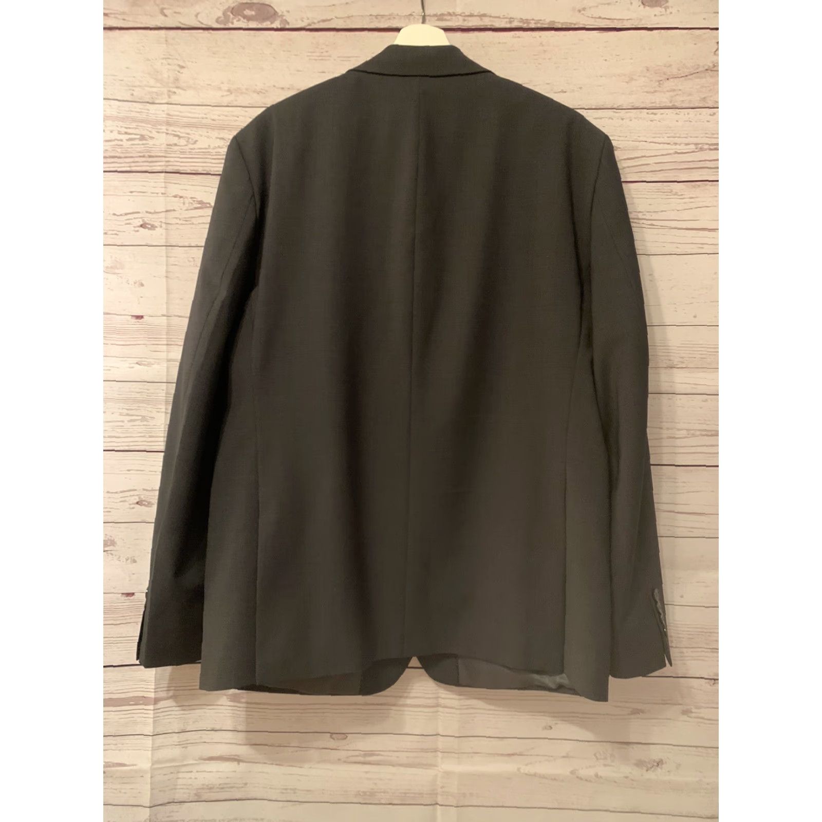 Bar III Bar III Blazer Jacket Mens Slim Wool Mid-Gray Pindot 44R 165949 Regular 2-Button Front Four-Button Sleeve Business Size 44R - 5 Thumbnail