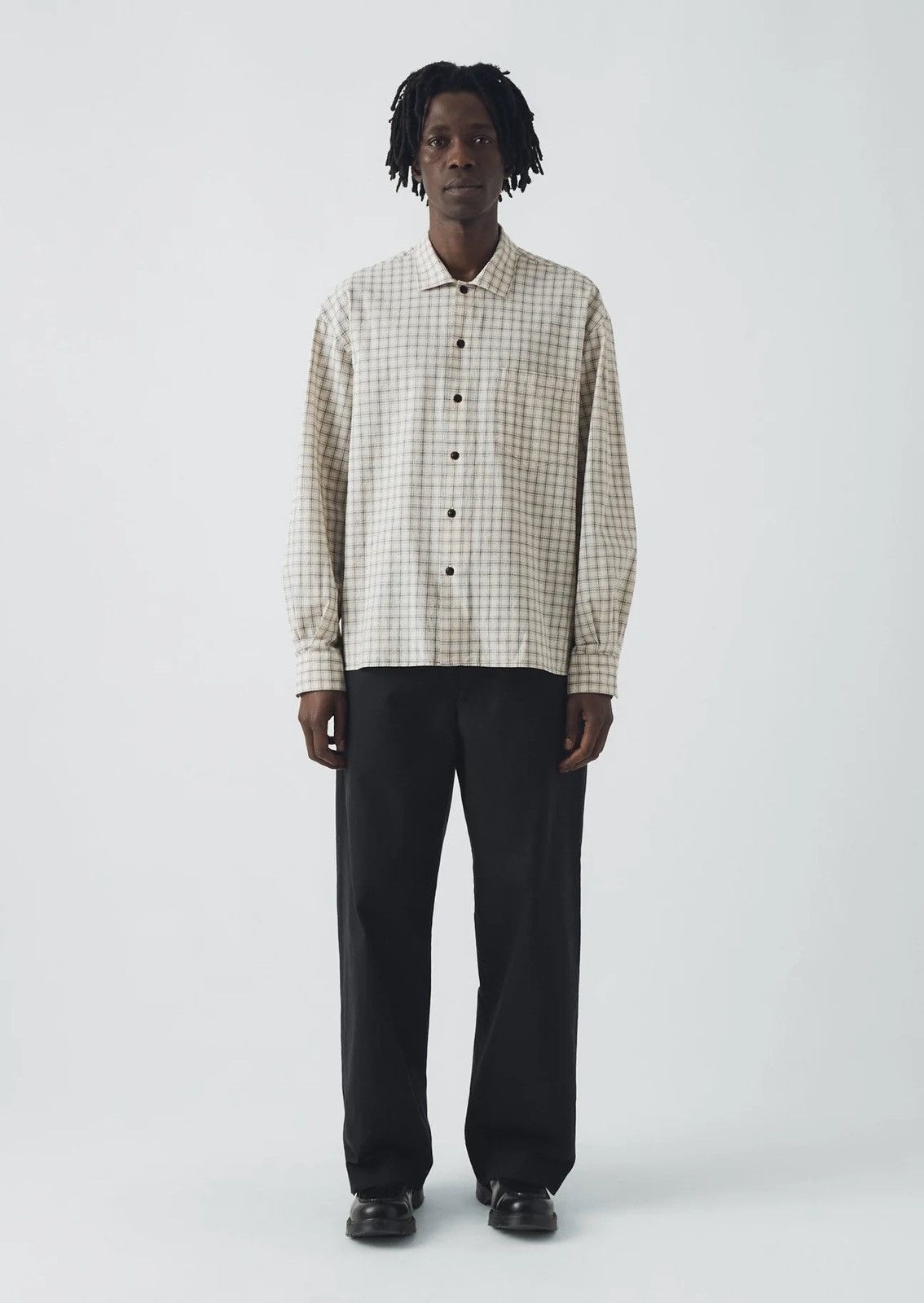 Other Toast Cotton Window Pane Check Shirt Ecru Size US S / EU 44-46 / 1 - 1 Thumbnail