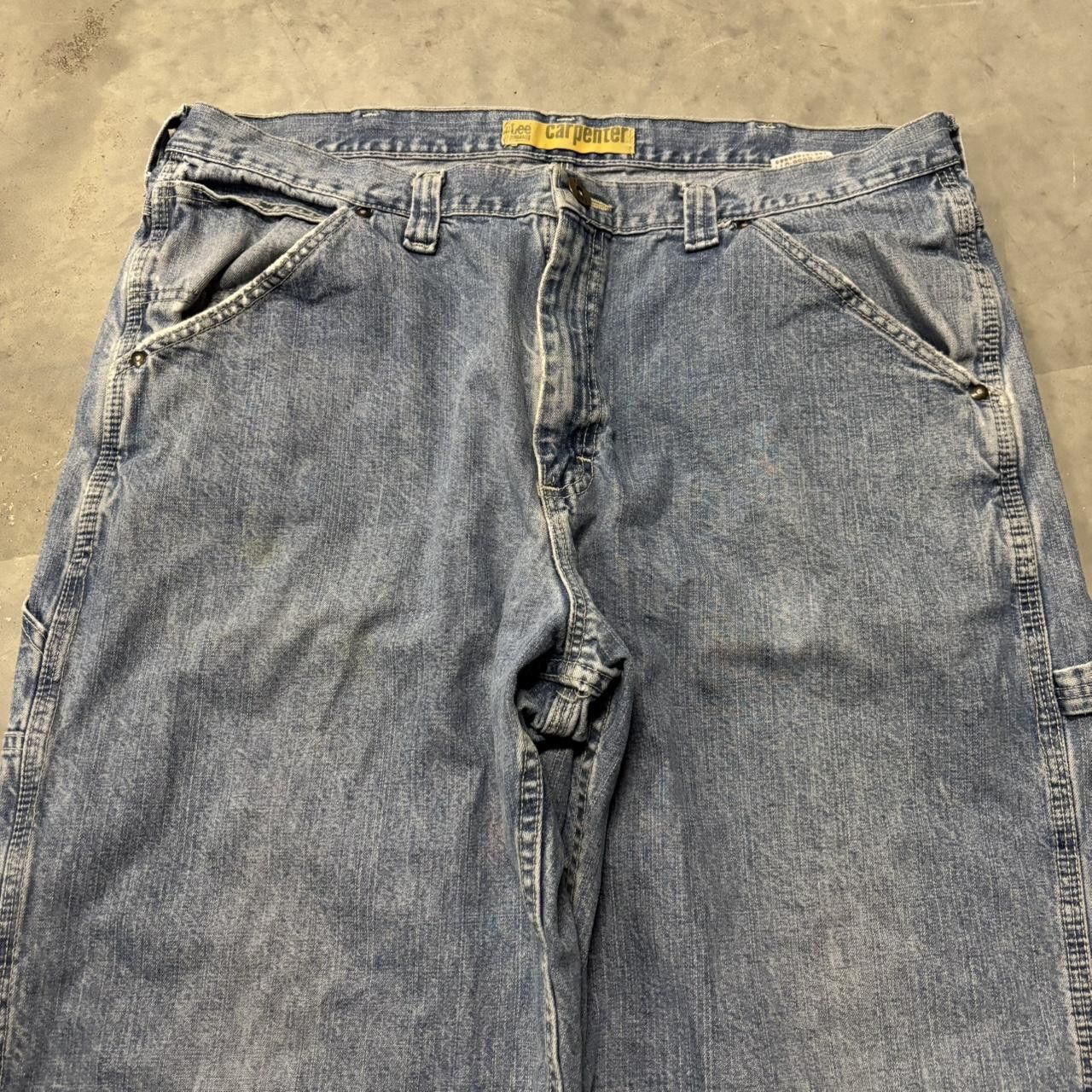Japanese Brand × Vintage Crazy Vintage Y2K/2000s Baggy Light Wash Skater Style Carpenter Denim Jeans! Size US 38 / EU 54 - 5 Thumbnail