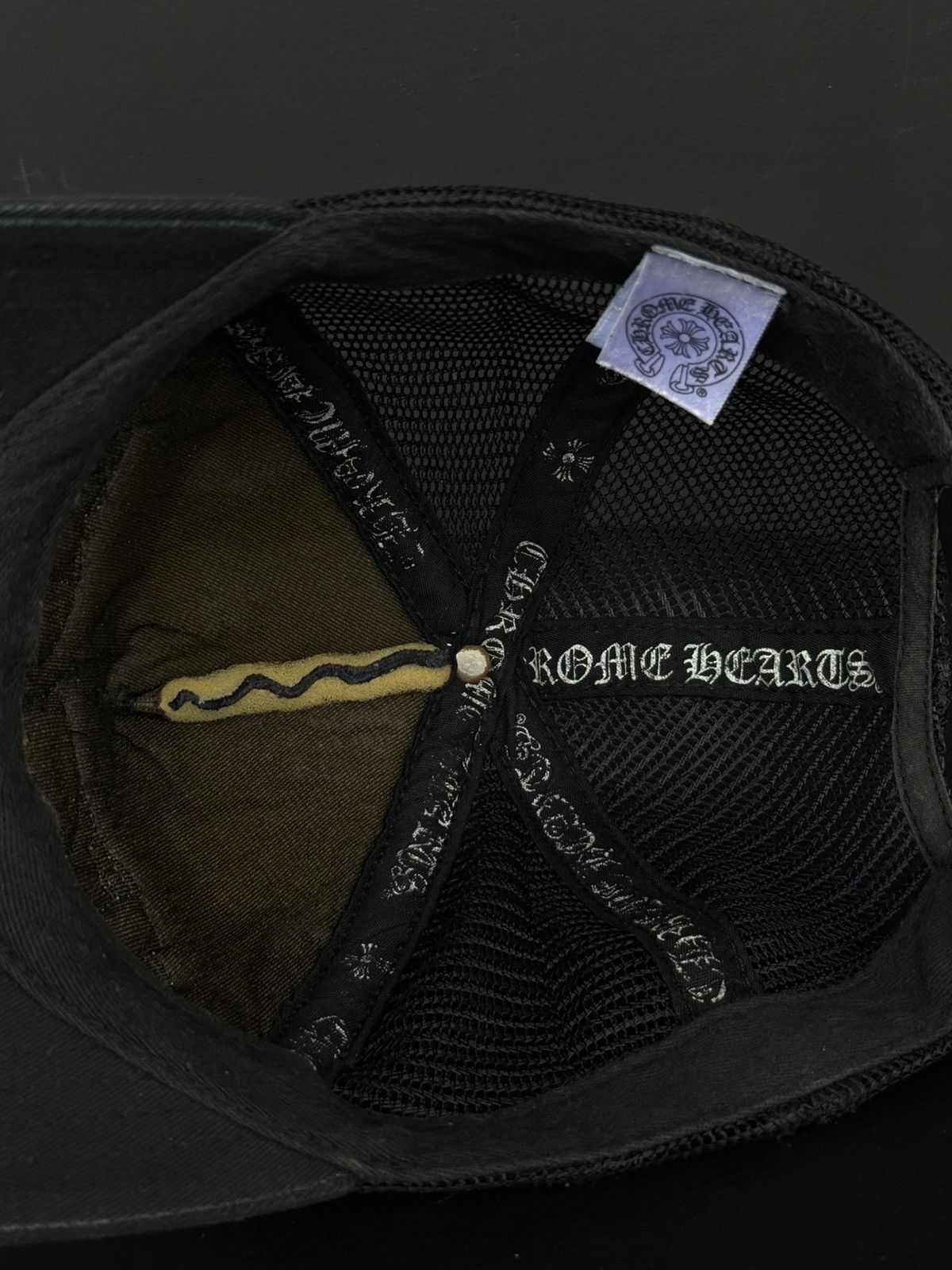 Chrome Hearts Rare Chrome - FUCK Embroidered Leather Trucker Hat Size ONE SIZE - 7 Thumbnail