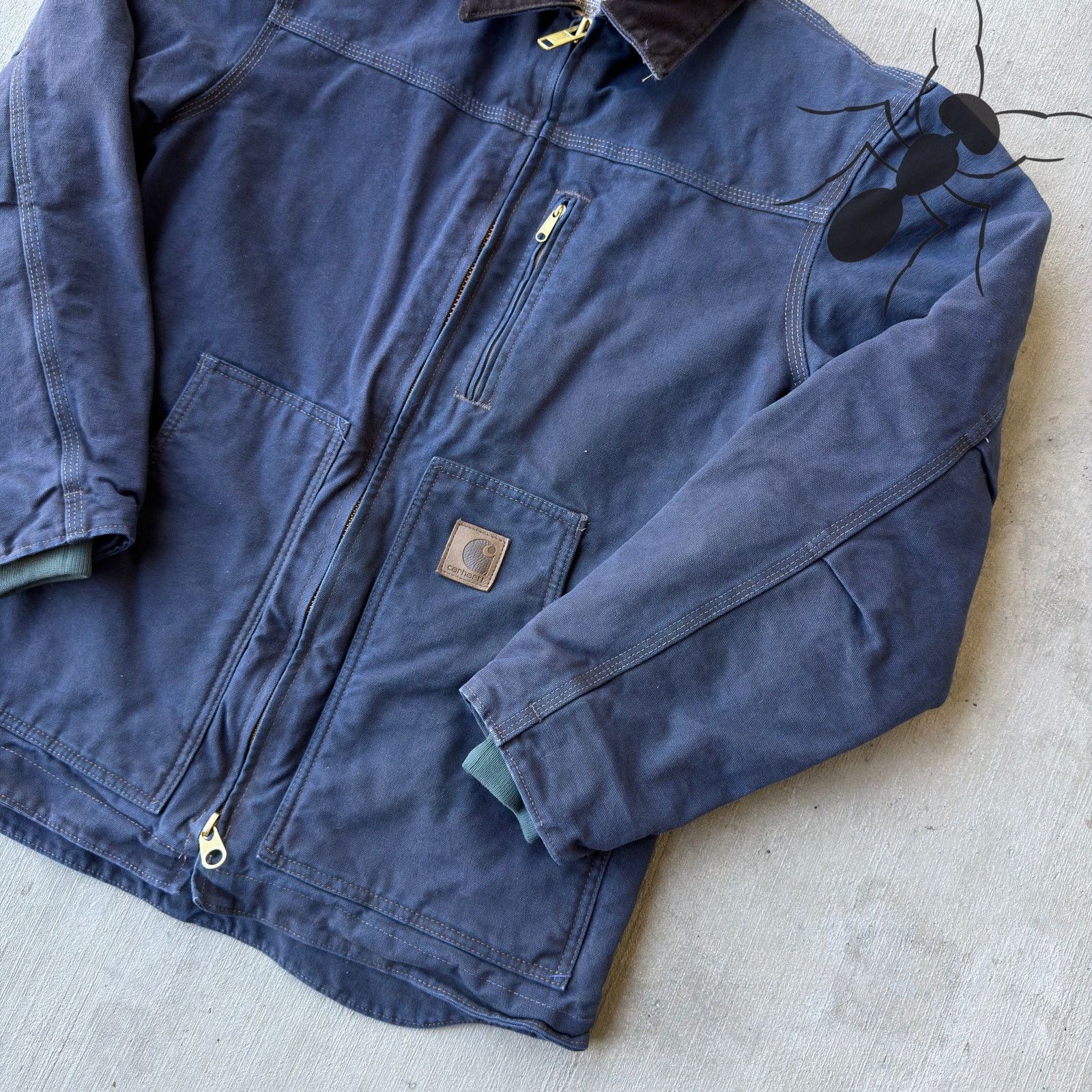 Carhartt × Vintage Vintage Y2K Carhartt C61 DYED blue chore coat work jacket Size US S / EU 44-46 / 1 - 4 Thumbnail