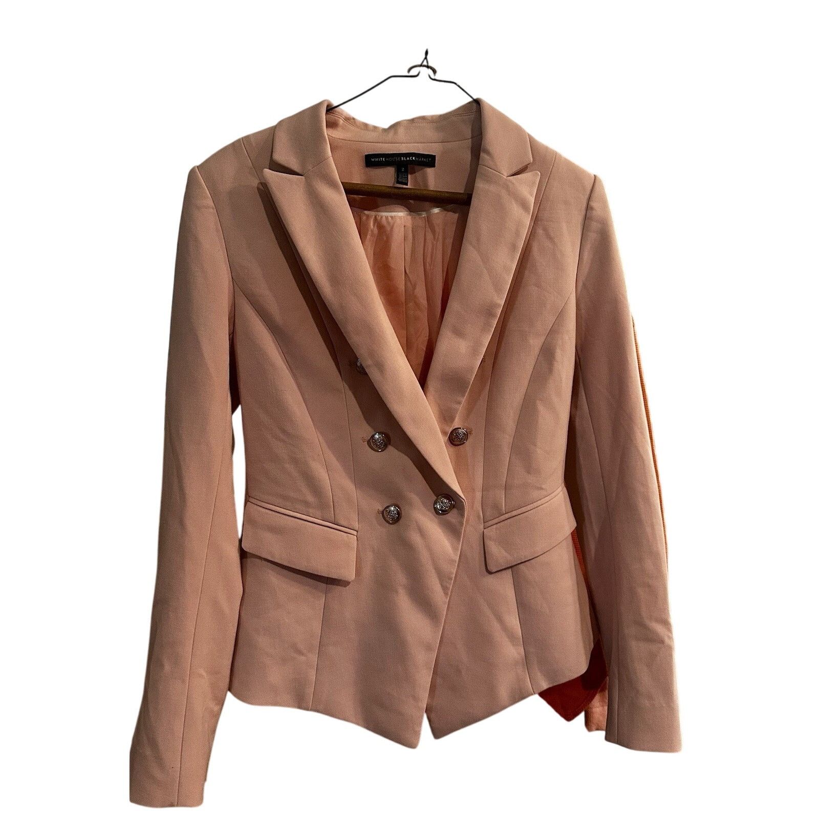 White House Black Market WHBM Blush Pink Blazer Size 2 Single Button Front Size XS / US 0-2 / IT 36-38 - 1 Thumbnail