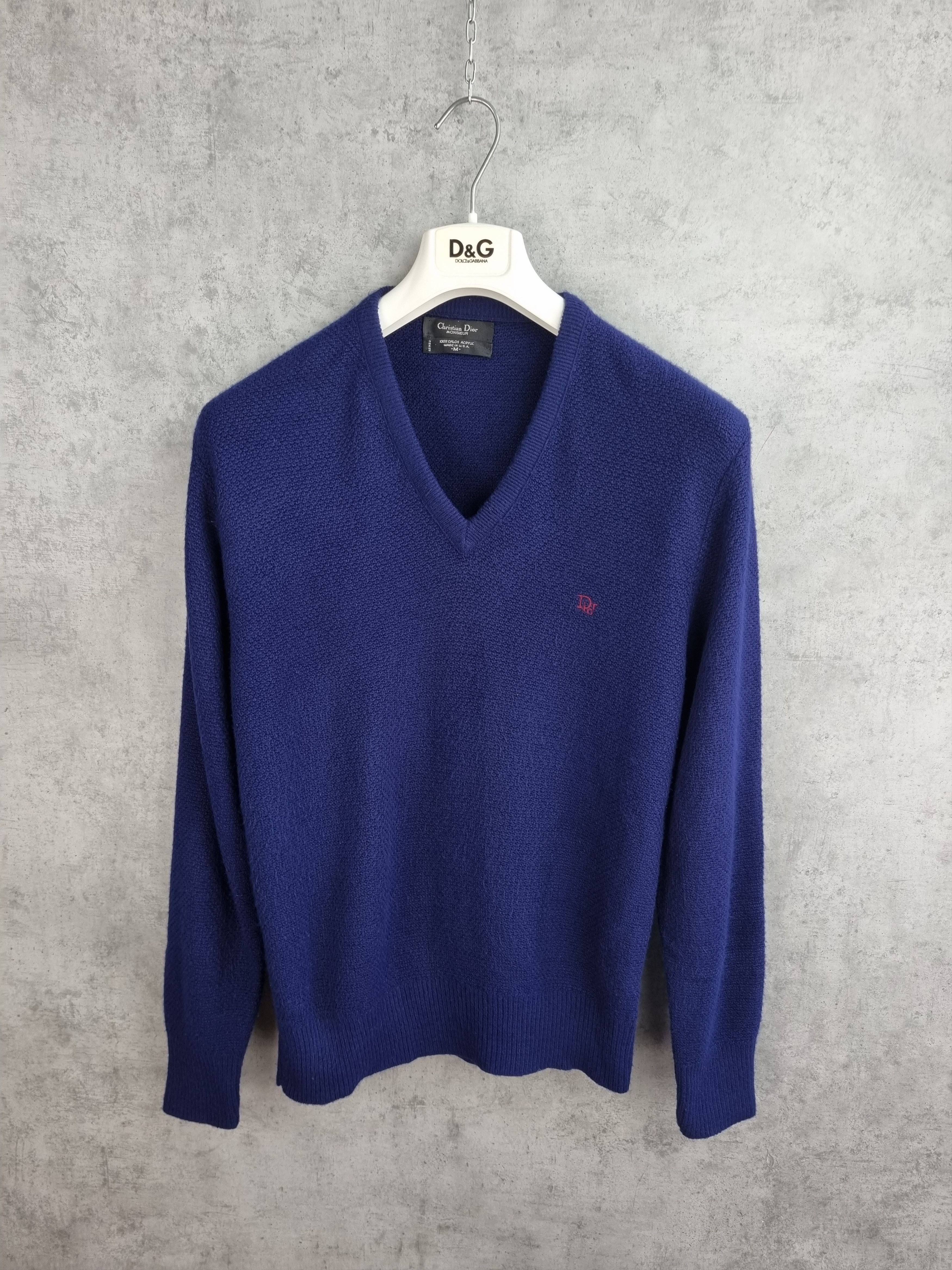Christian Dior Monsieur × Vintage 90s Christian Dior Monsieur Vintage V Neck Knitwear Sweater Size US M / EU 48-50 / 2 - 3 Thumbnail