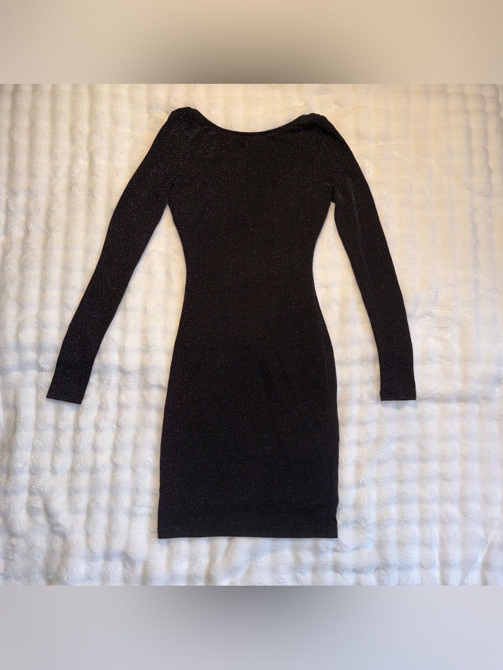 Lulus Gift of Love Black and Silver Backless Long Sleeve Dress Size XS / US 0-2 / IT 36-38 - 4 Thumbnail