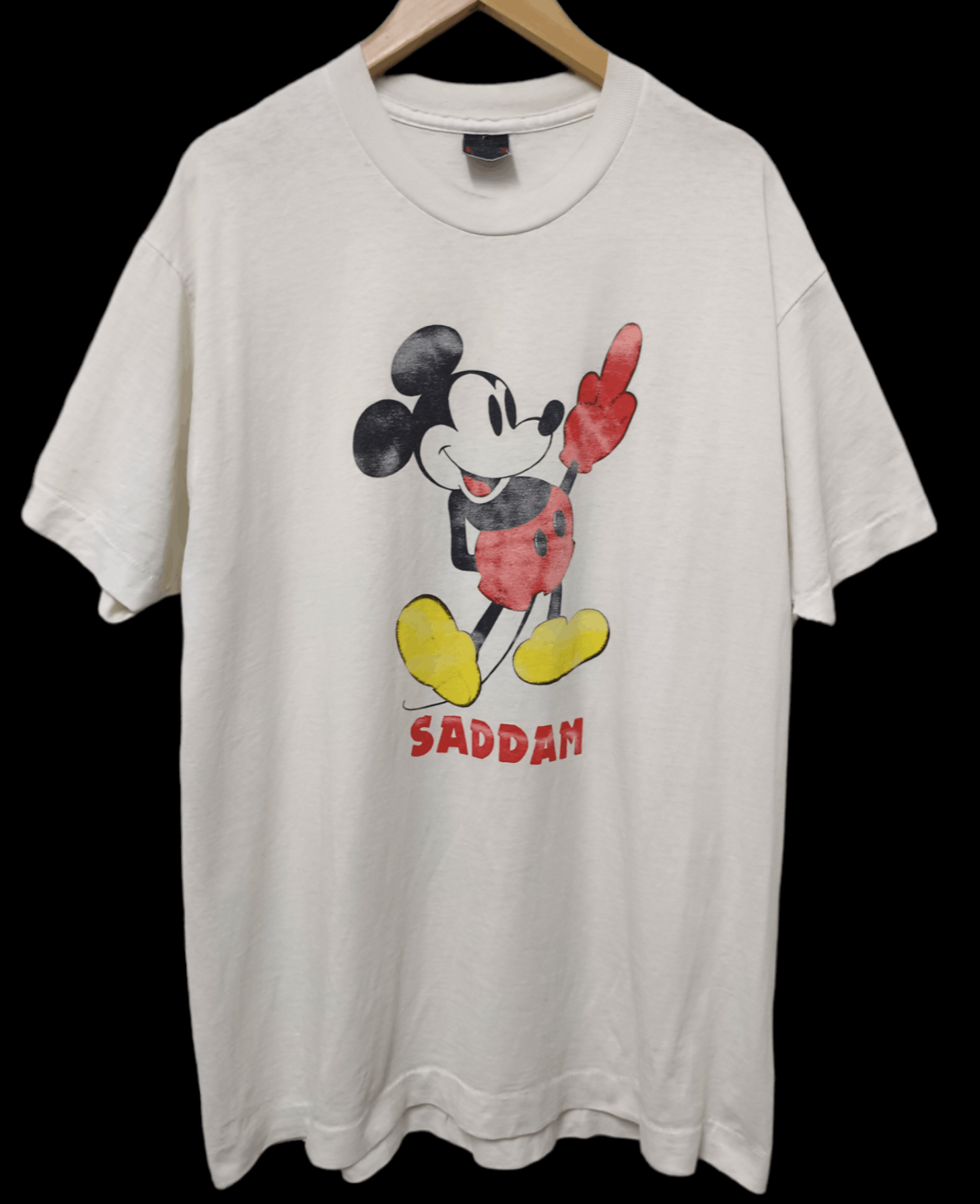 Band Tees Vintage 80s Mickey Mouse F#ck Saddam Hussein T-Shirt Size US XL / EU 56 / 4 - 1 Thumbnail
