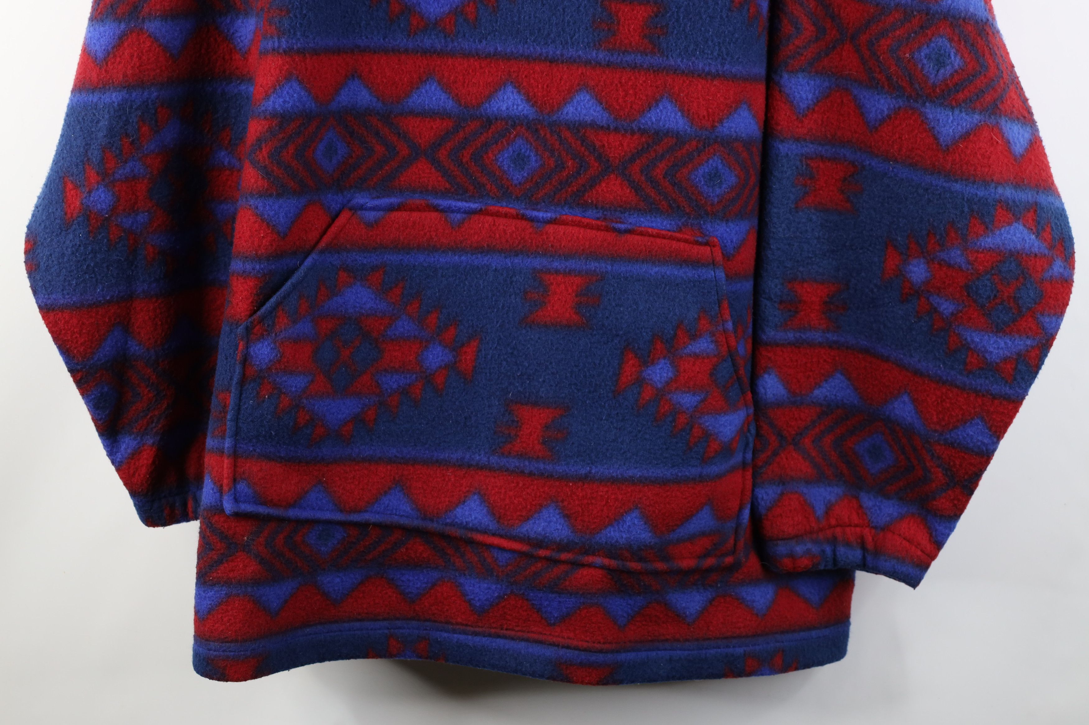 Vintage Vintage 90s Streetwear Southwestern Fair Isle Fleece Hoodie Size US L / EU 52-54 / 3 - 3 Thumbnail