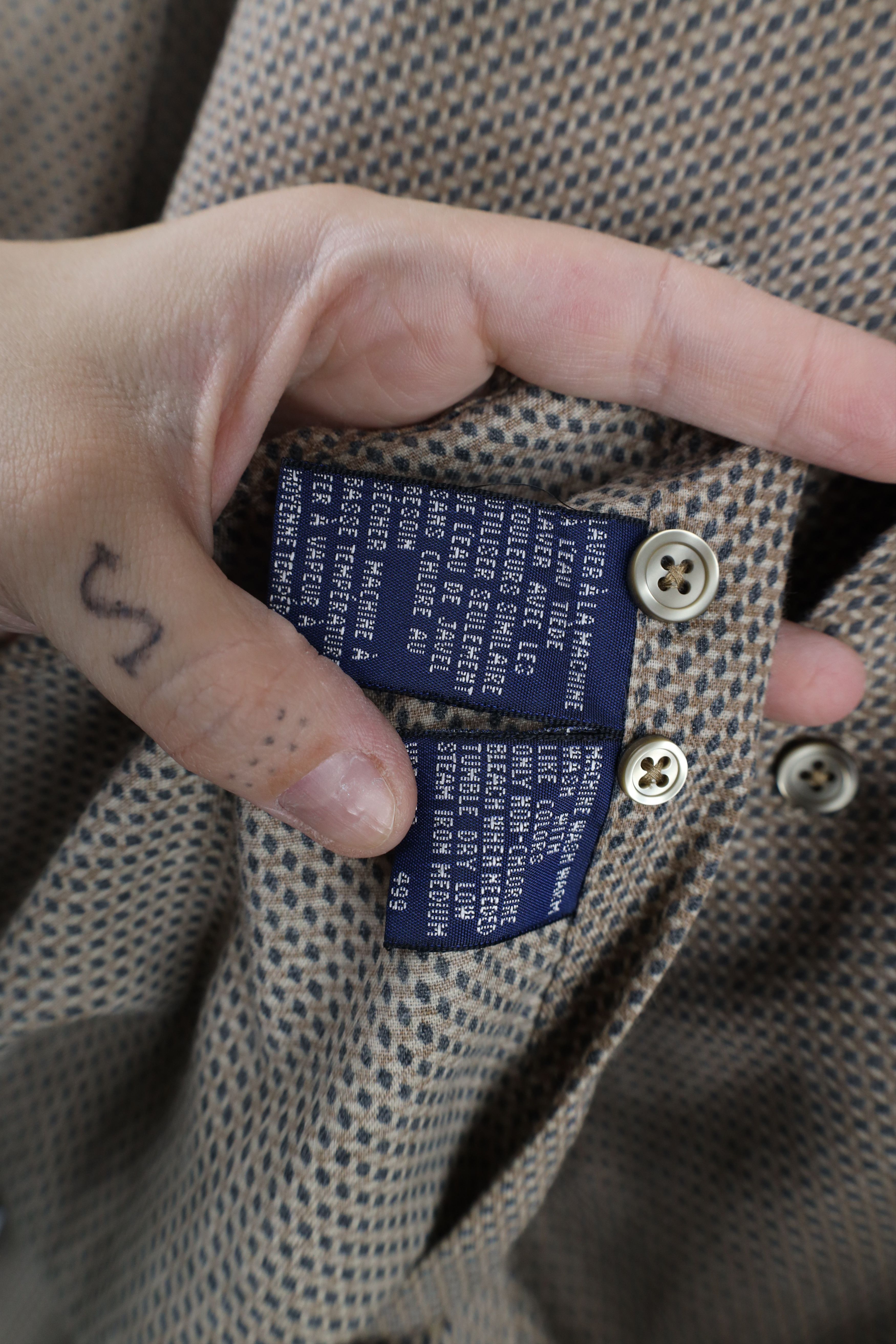 Nautica × Vintage Vintage 90s Nautica Rayon Blend Collared Button Shirt Beige Size US M / EU 48-50 / 2 - 7 Thumbnail