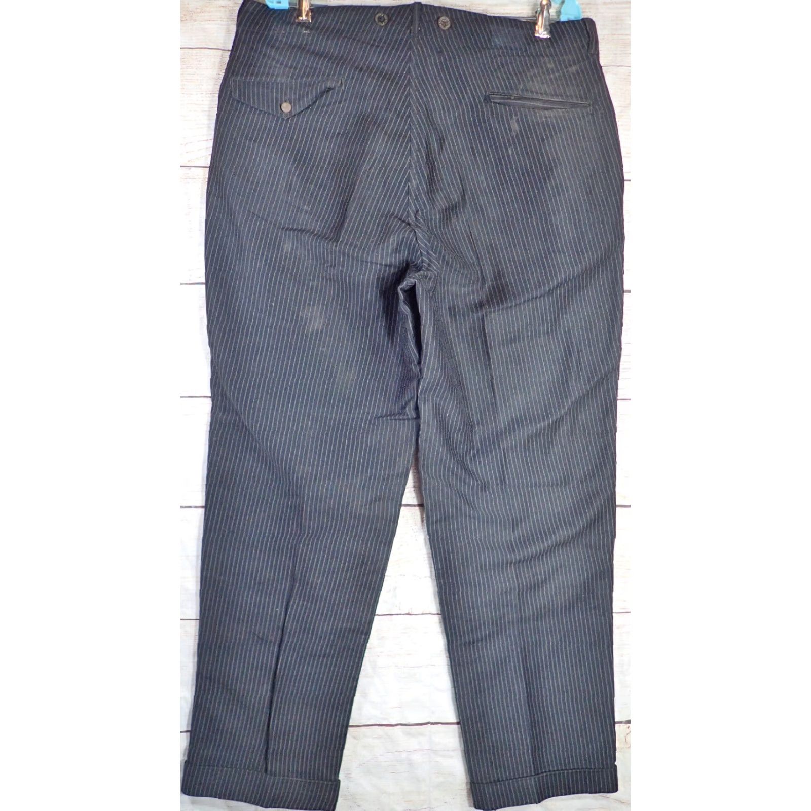 Vintage VINTAGE Overland Trouser Pants 38x29 Striped Moleskin Heavy Cotton Workwear Trousers Crown Overalls Men Size US 38 / EU 54 - 2 Thumbnail