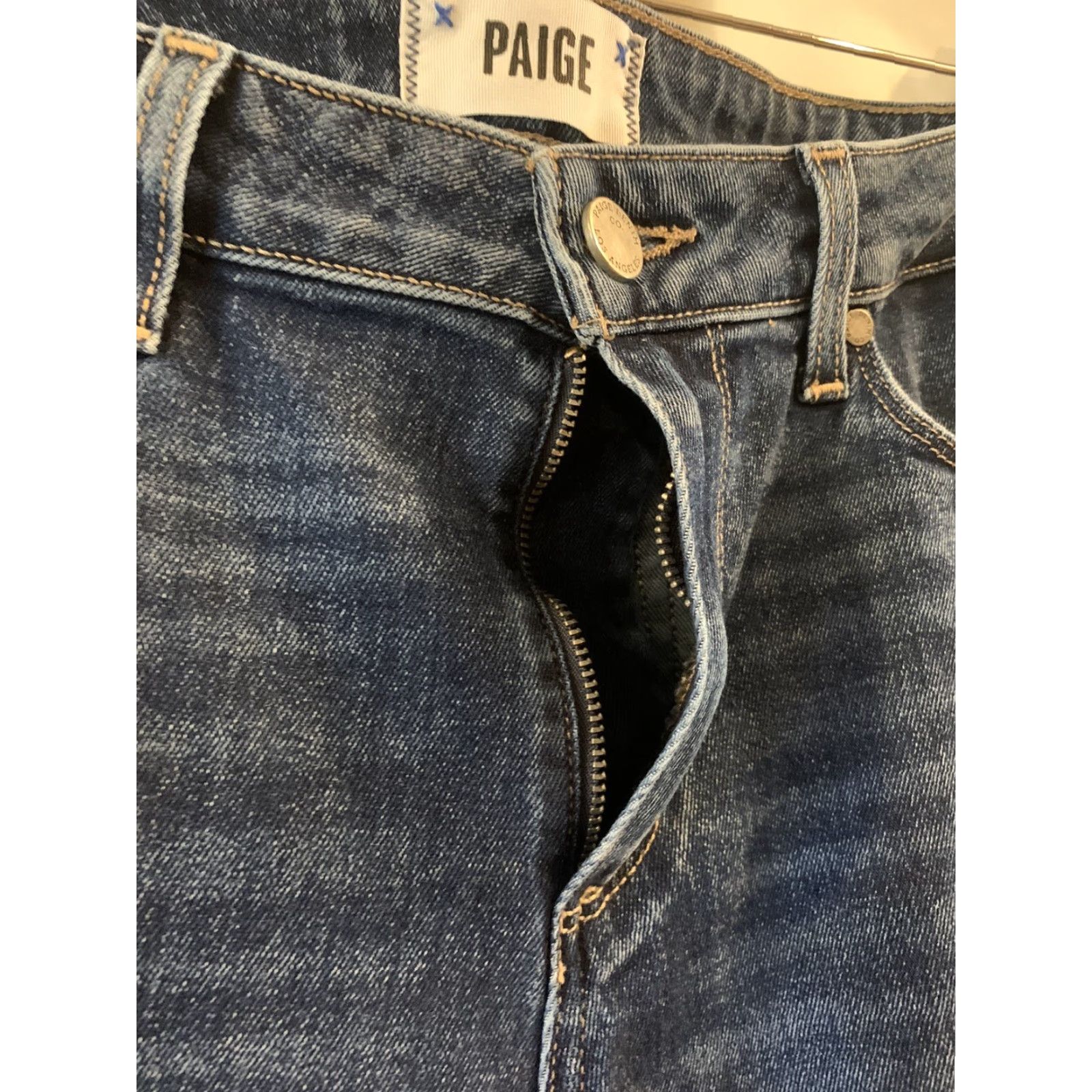 Paige Paige Jeans 29 Blue Woman Regular 5-Pocket Zipperless Straight Denim T-108 Size 29" - 2 Thumbnail
