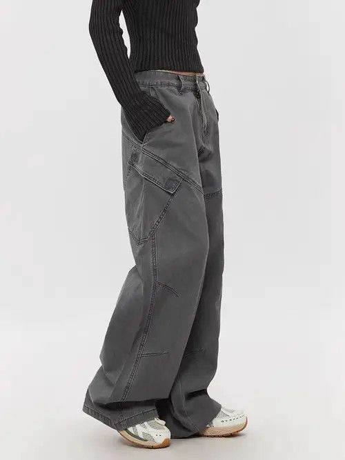 VIBE Vintage washed straight leg curved blade baggy jeans Size US 32 / EU 48 - 3 Thumbnail