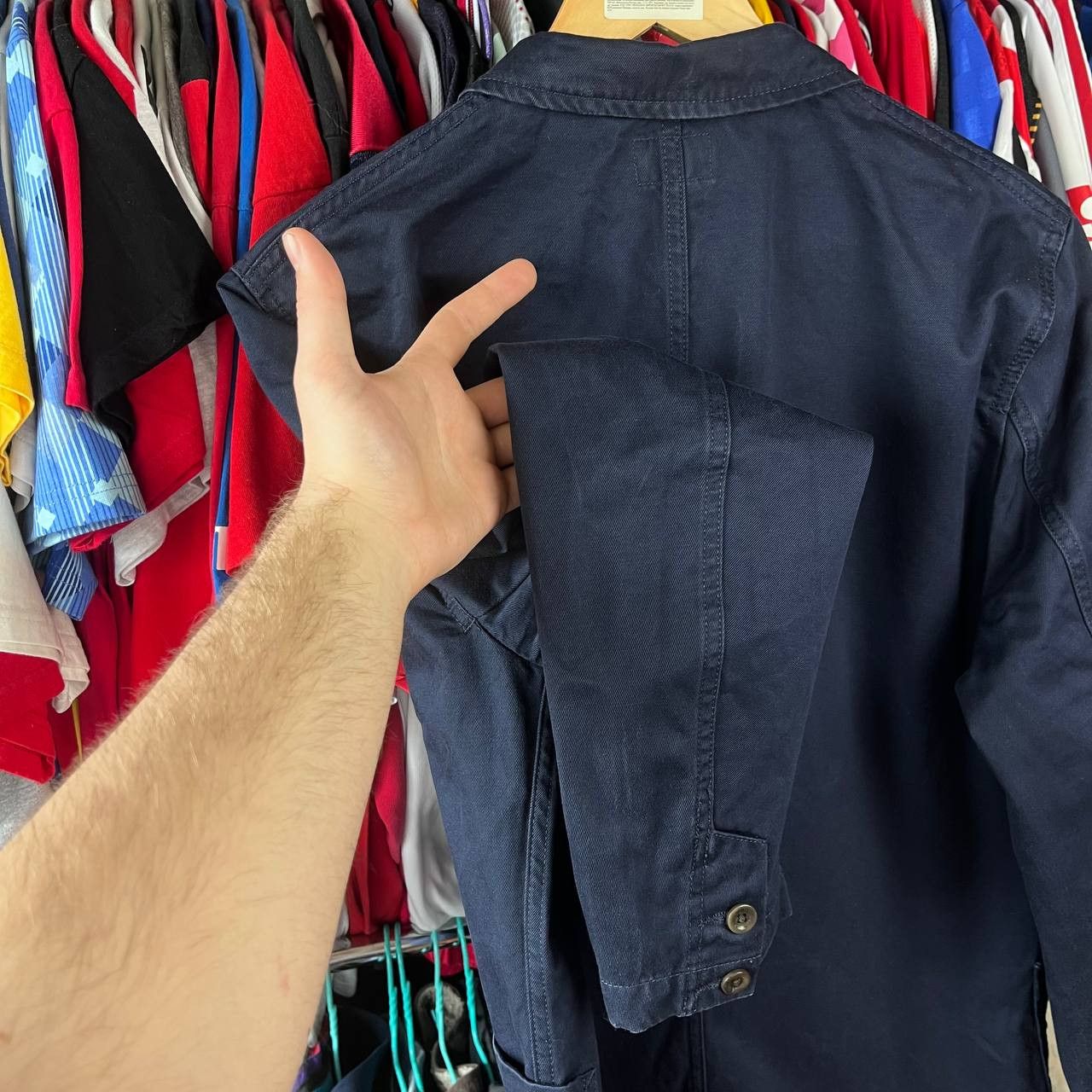 Edwin EDWIN Simple Post Blazer Chore Workwear Blue Denim Jacket Size US L / EU 52-54 / 3 - 9 Thumbnail
