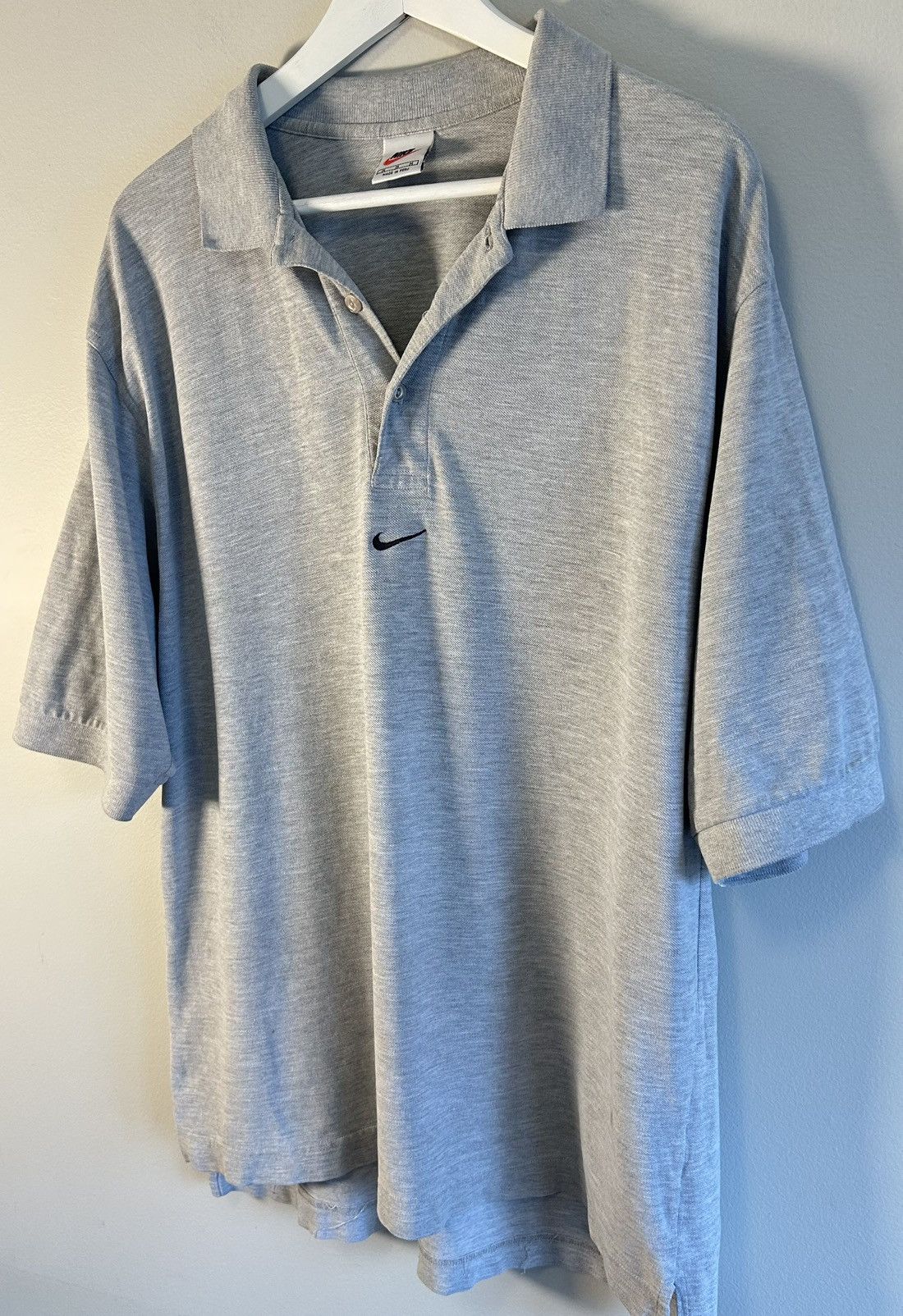 Nike Vintage Y2K 90s Nike Center Swoosh Polo Shirt Men's M Gray Size US M / EU 48-50 / 2 - 4 Thumbnail