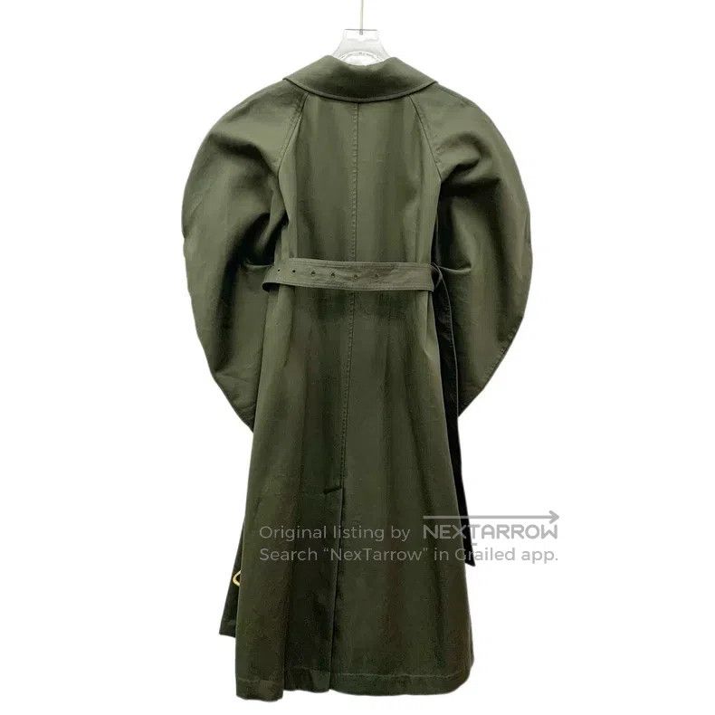 Loewe Loewe Military Green Cotton Lapel Double Breasted Windbrea Size XXS / US 00 / IT 34 - 2 Thumbnail