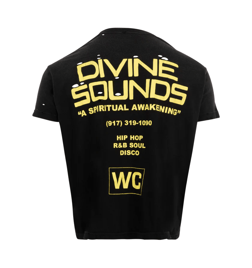 Willy Chavarria o1h1sh11225 Divine Sounds Destroyed Easy Tee in Black Size US S / EU 44-46 / 1 - 2 Thumbnail