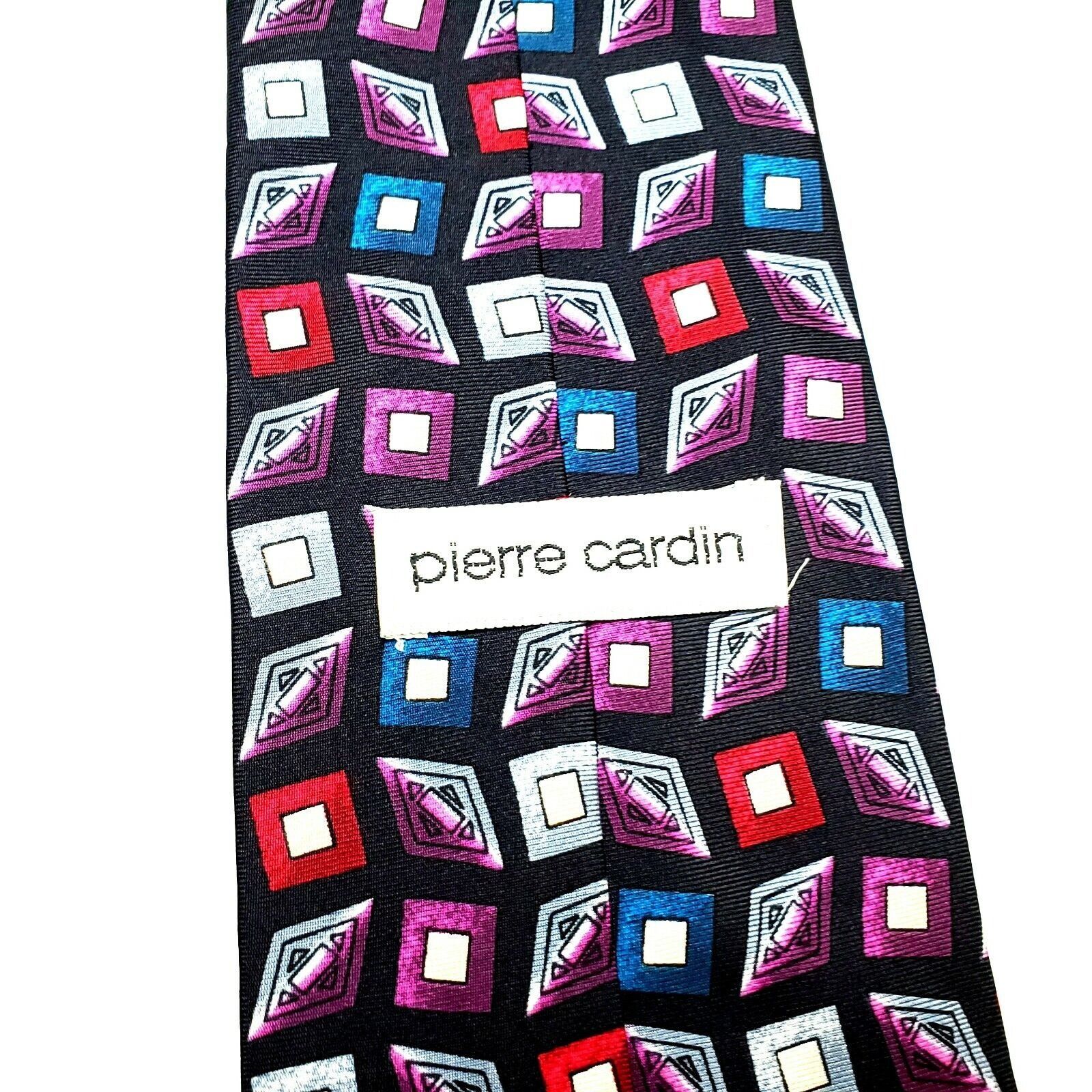 Pierre Cardin Pierre Cardin Blue Silk Tie Print Geometric Short Wide Size ONE SIZE - 3 Thumbnail