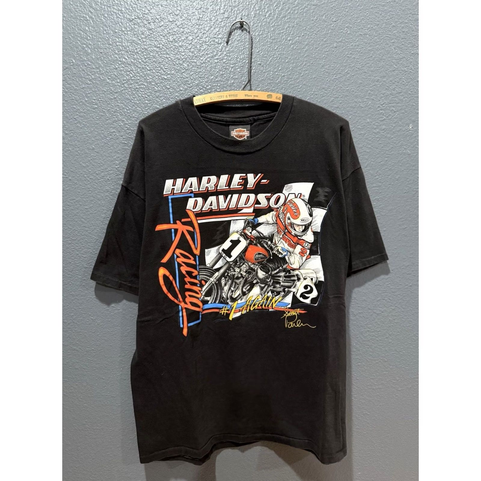 Harley Davidson VINTAGE Harley Davidson Scott Parker Racing Shirt XL Black 90s Mens Size US XL / EU 56 / 4 - 3 Thumbnail