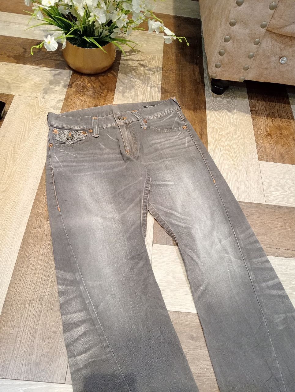 semanticdesign SEMANTIC DESIGN JAPAN TWISTED DENIM FLARED PANTS Size US 33 - 4 Thumbnail