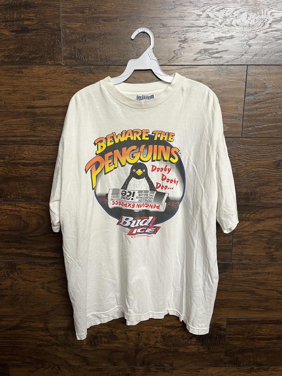 Designer Bud Ice T-shirt Beware The Penguins Tee Dooby Dooby Doo - L Size US L / EU 52-54 / 3 - 1 Thumbnail