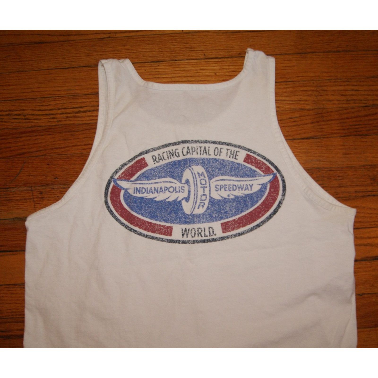 Vintage VTG Indianapolis Indy 500 Racing L White Tank Top Tshirt Size US L / EU 52-54 / 3 - 2 Thumbnail