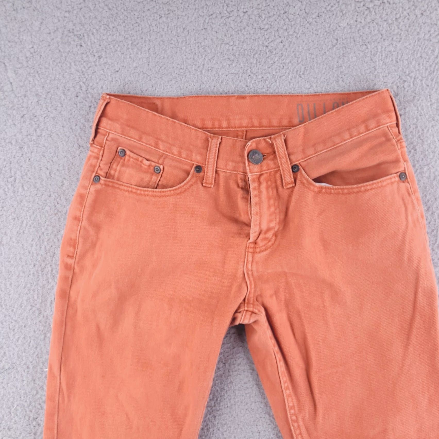 Denime Bullhead Jeans Mens 28x28 Orange Slim Skinny Denim Jeans Mens Slim 28 Orange Bullhead Denim Size US 28 / EU 44 - 3 Thumbnail
