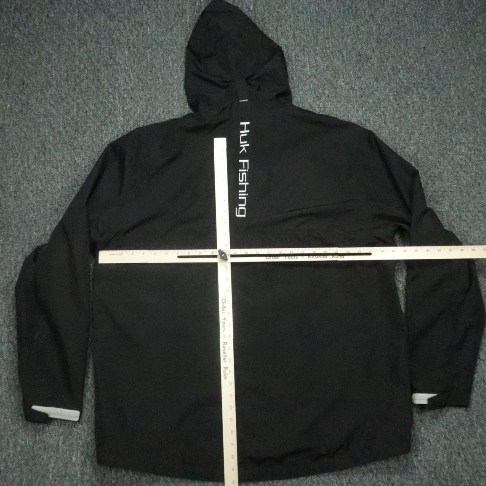 Vintage Huk Jacket Mens 2XL Black Full Zip Hooded Pockets Waterproof Rain Coat Weather Outwear Regular Fit Jacket Size US XXL / EU 58 / 5 - 7 Thumbnail