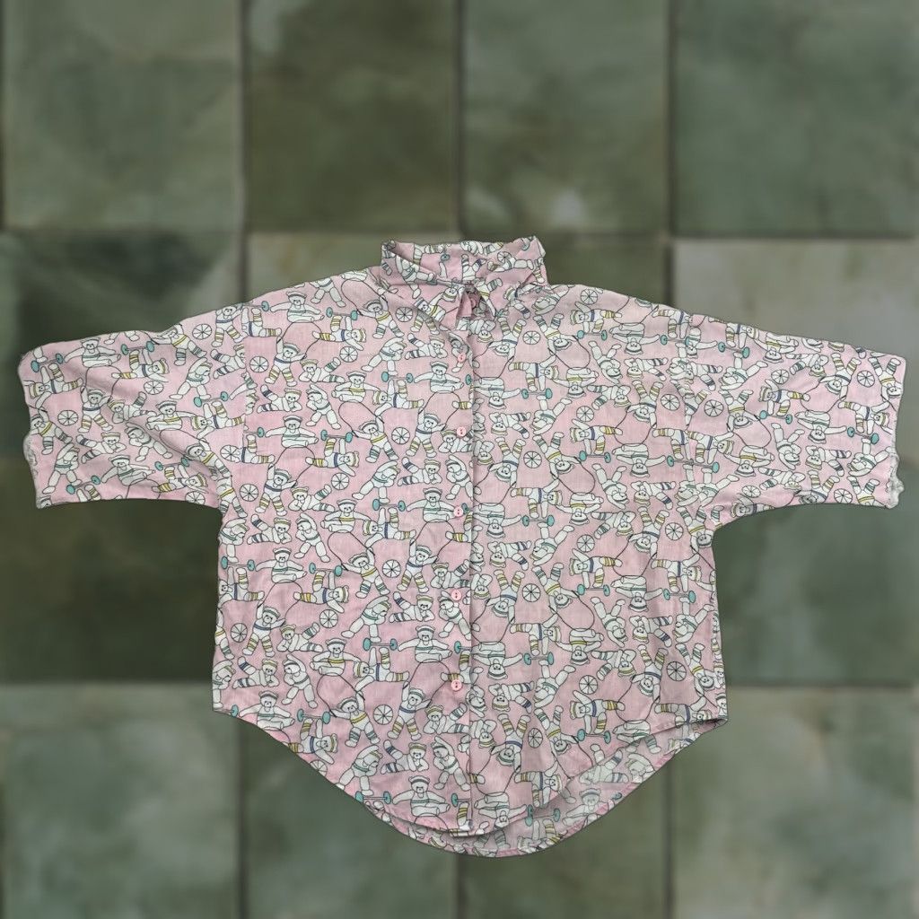Vintage VINTAGE Give It Up Sleep Shirt Womens Small Short Sleeve Collared Button Pink 80s Womens Size S / US 4 / IT 40 - 1 Thumbnail
