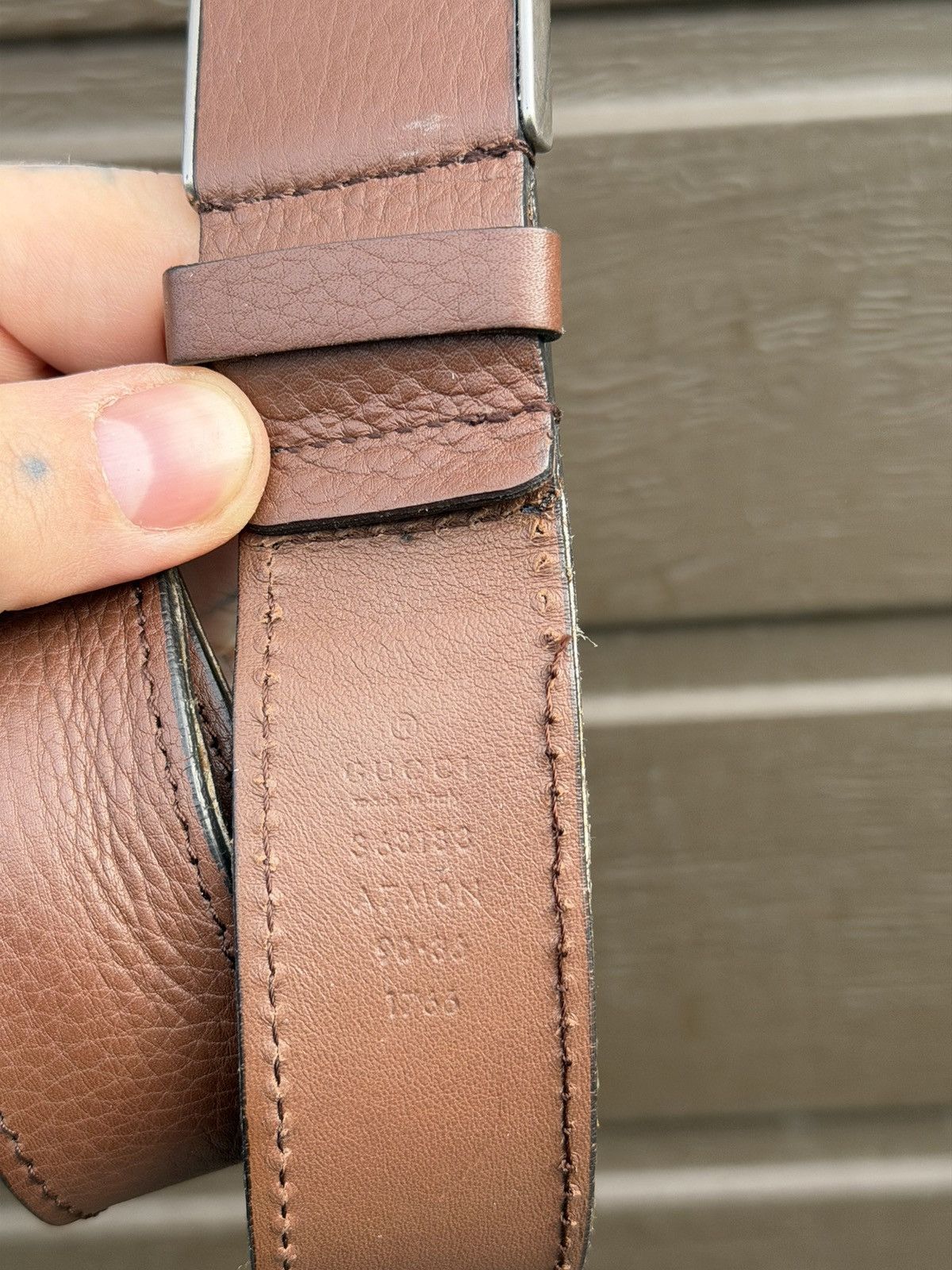 Gucci Gucci Men's Leather Buckle Interlocking G Belt Size 32 - 20 Thumbnail