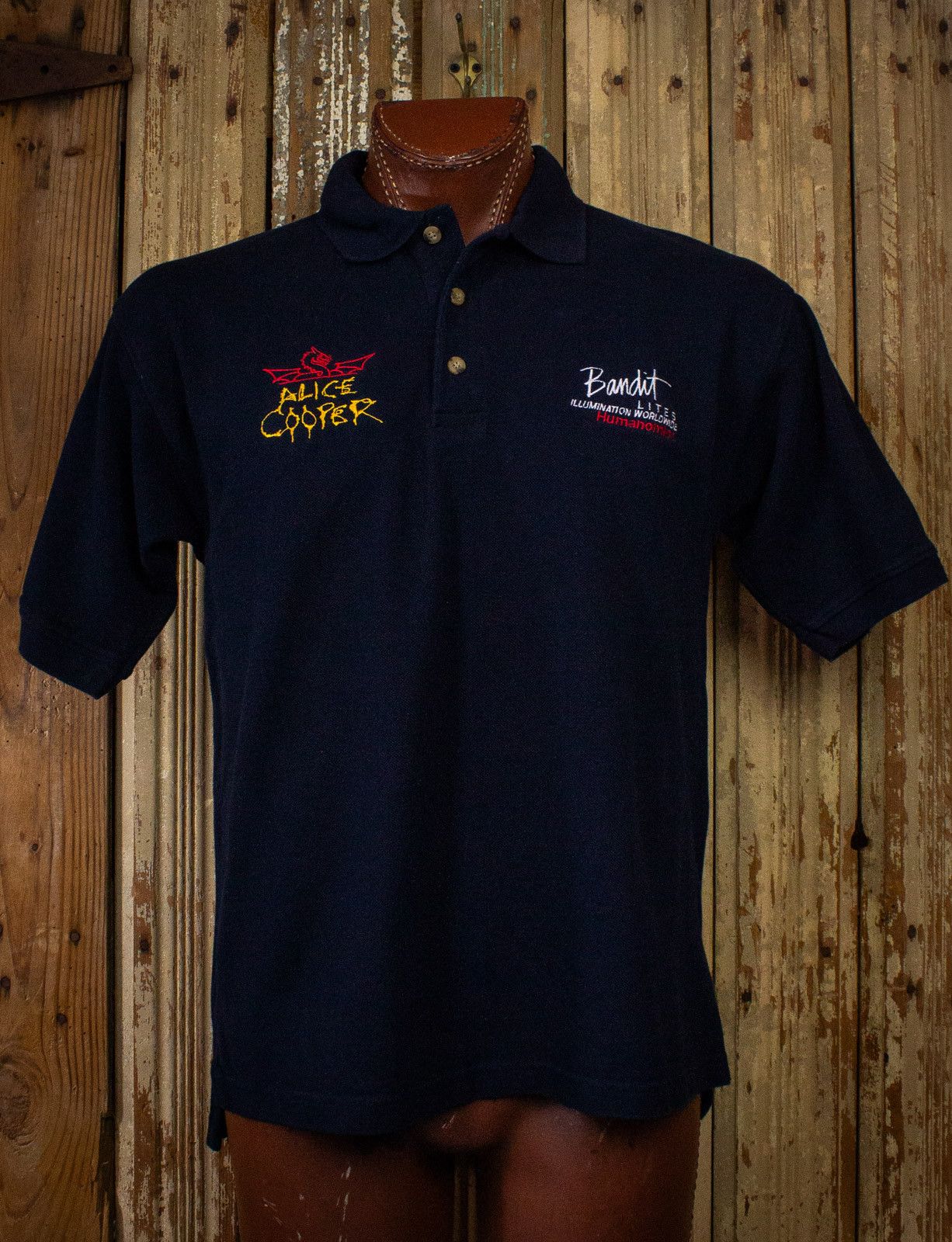 image of Band Tees x Vintage Alice Cooper Crew Concert Polo Shirt 80's Large in Black, Men's