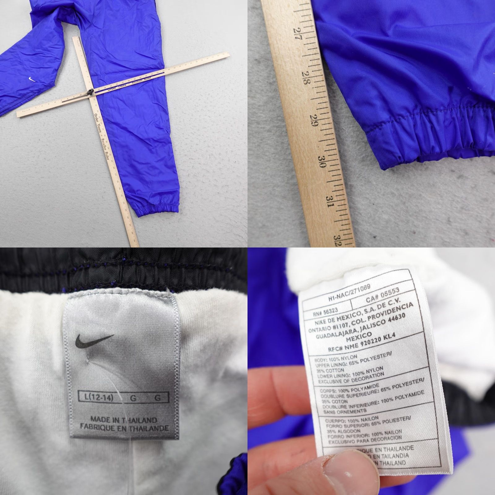 Nike VINTAGE Nike Pants Women L Large Blue Windbreaker Track Ankle Zip Jogger Y2K Size 36" / US 14 / IT 50 - 9 Thumbnail