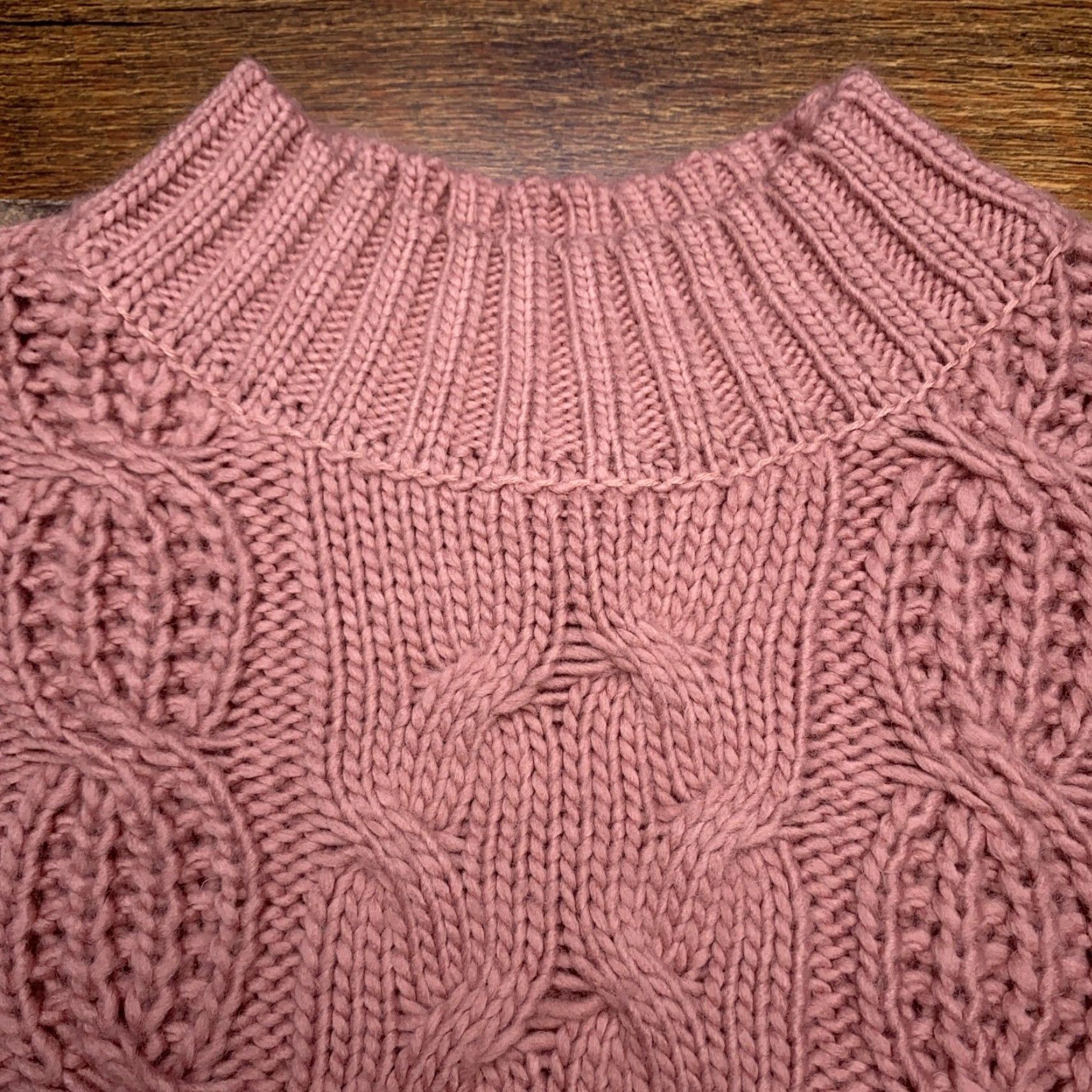 Lucky Brand Lucky Brand Sweater Womens L Pink Cable-Knit Mock Neck Pullover, Long Sleeve, Regular Fit, Knit, Solid, Winter Spring Fall, Casual Size L / US 10 / IT 46 - 4 Thumbnail