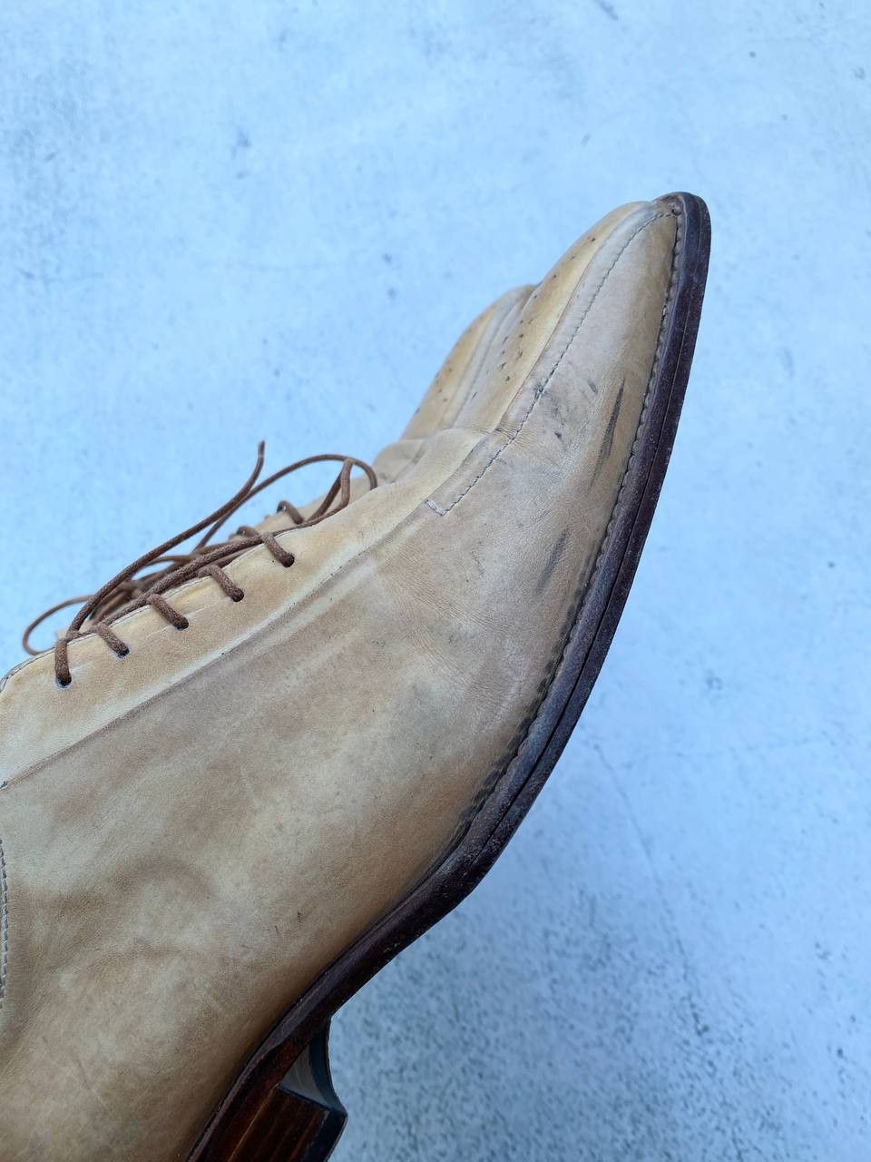 If Six Was Nine Italian Vintage Guidi style Leather Faded Shoes Size US 8 / EU 41 - 9 Thumbnail