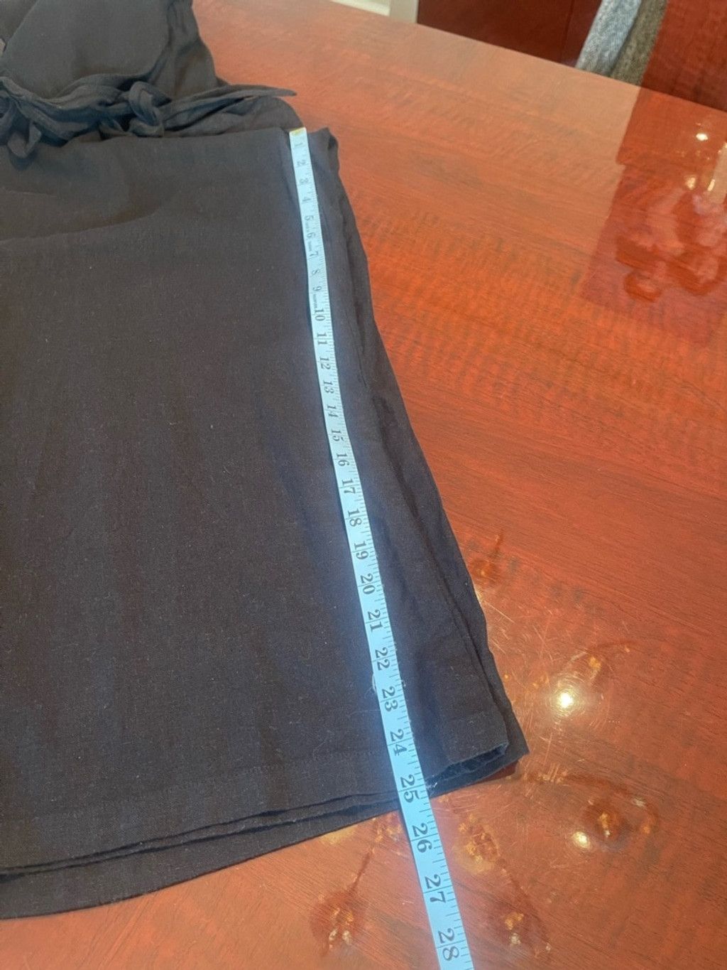 Other Heroes & Dreamers Black Linen Tie Shoulder Jumpsuit L Wide Size 33" - 10 Thumbnail