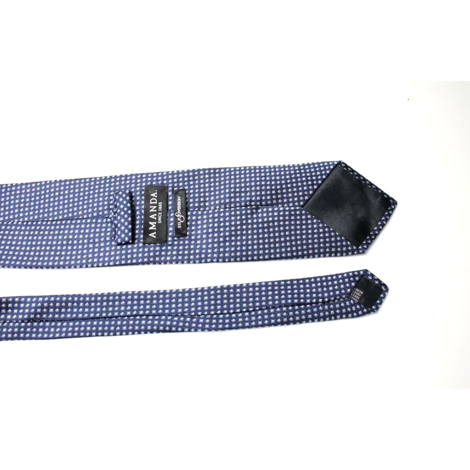 Vintage Amanda Silk Sovereign Tie Men One Size Classic Pointed Blue Patterned Size ONE SIZE - 5 Thumbnail