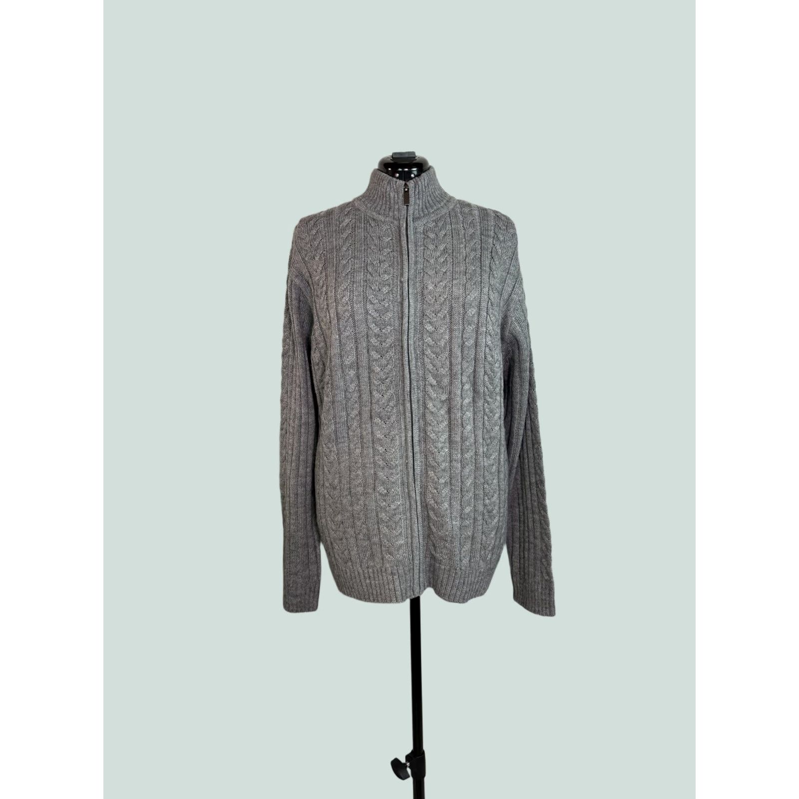 Sperry Sperry Full Zip Sweater Cable Knit Men’s L Charcoal Gray Size US L / EU 52-54 / 3 - 1 Thumbnail
