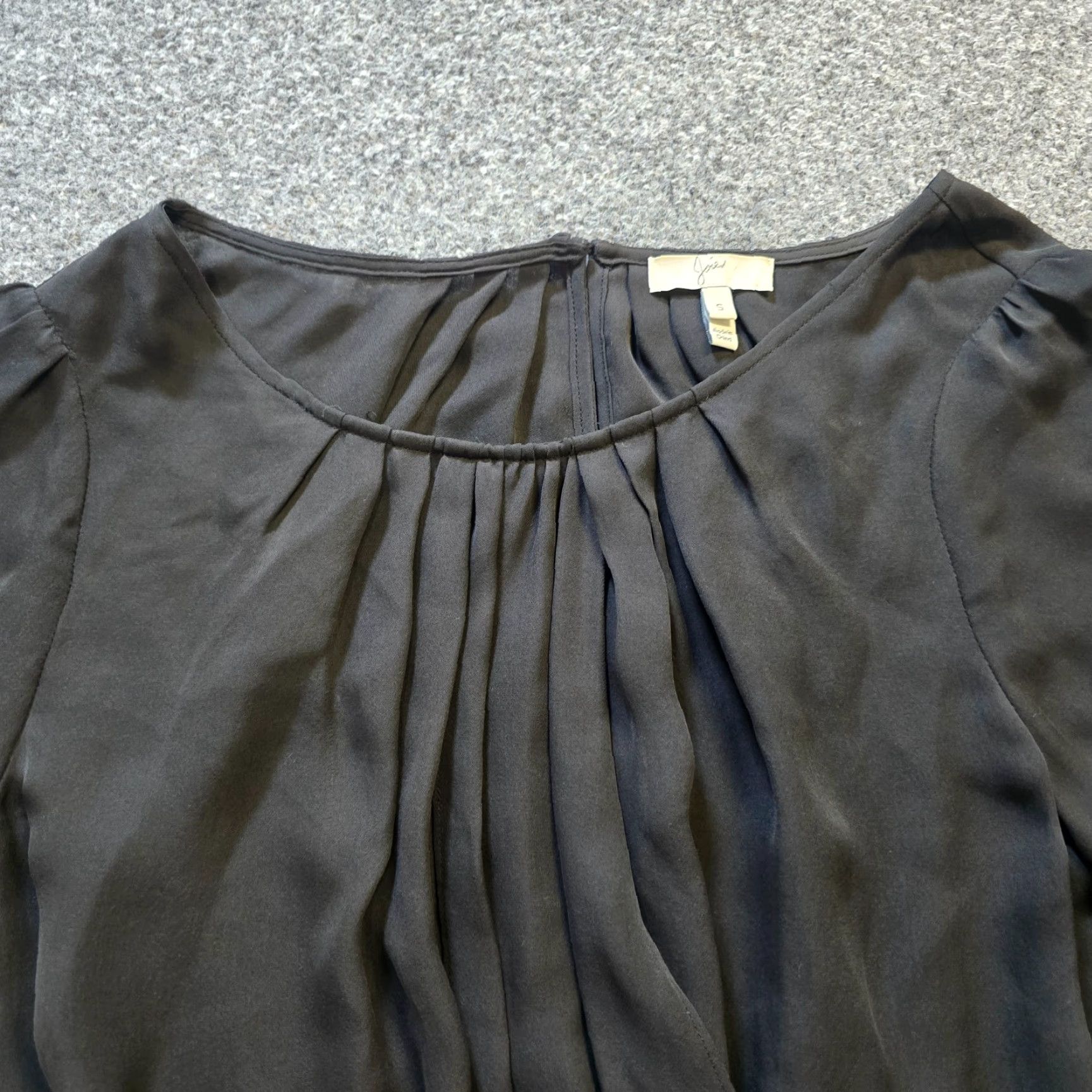 Joie JOIE Top Blouse Womens Size S Black Silk Peplum Pleated Lightweight Capsule Minimal Casual Business Size S / US 4 / IT 40 - 2 Thumbnail