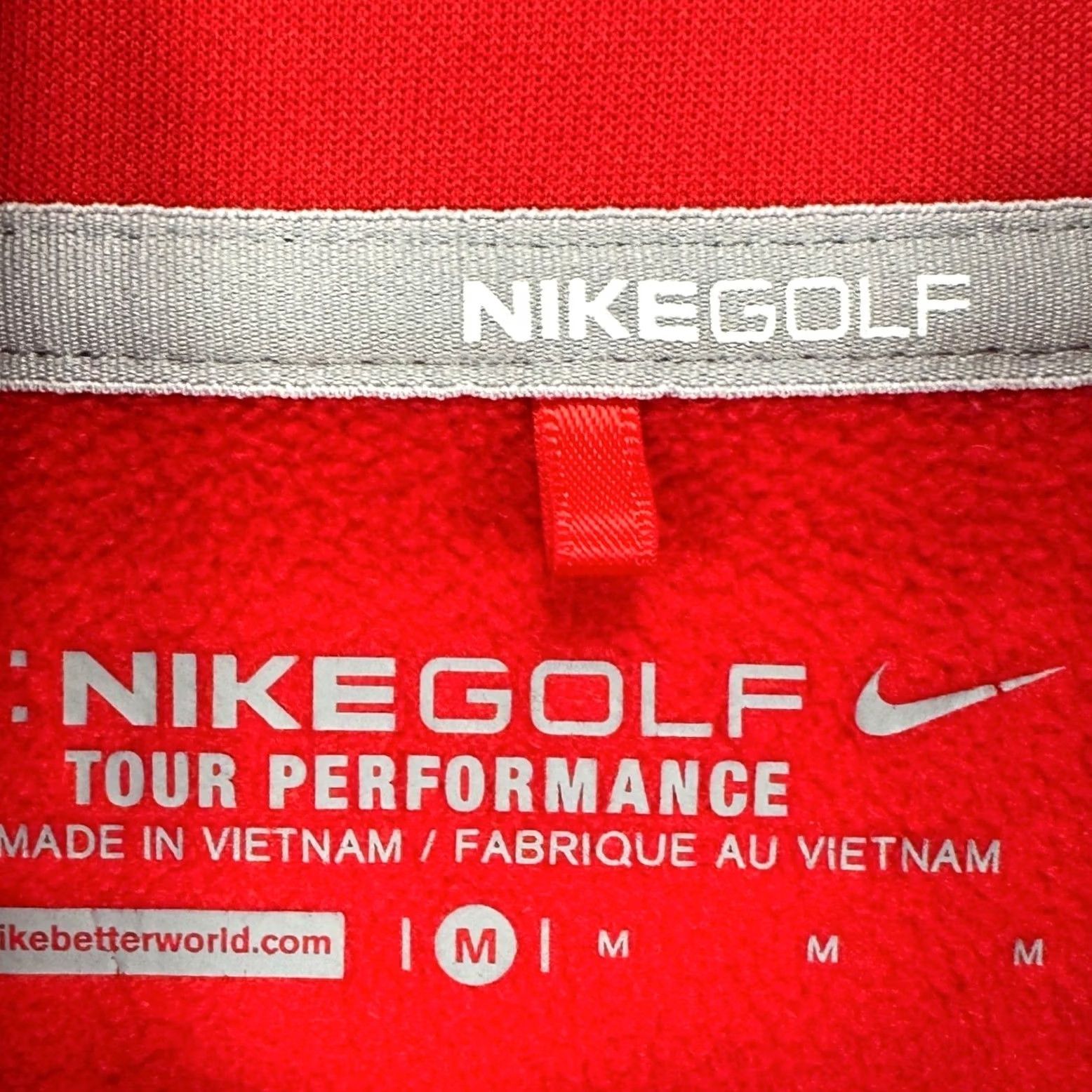 Nike Nike Golf Sweatshirt Shirt Womens Medium Red Logo Quarter Zip Pullover Mock Neck Long Sleeve 100% Polyester Size M / US 6-8 / IT 42-44 - 4 Thumbnail
