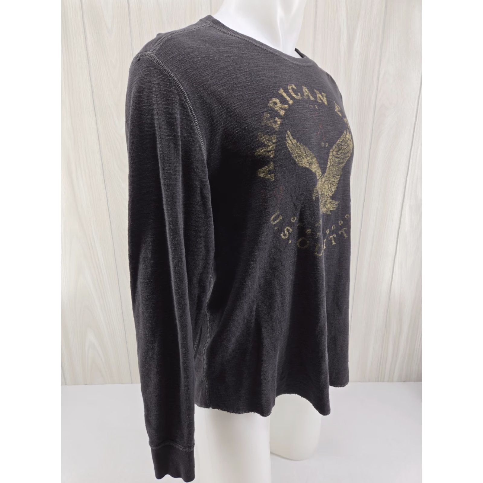 Vintage VINTAGE American Eagle Vintage Fit Shirt Graphic Print Dark Gray Long Sleeve XL Men Shirt Thermal Embroidered 2XL Size US XL / EU 56 / 4 - 6 Thumbnail