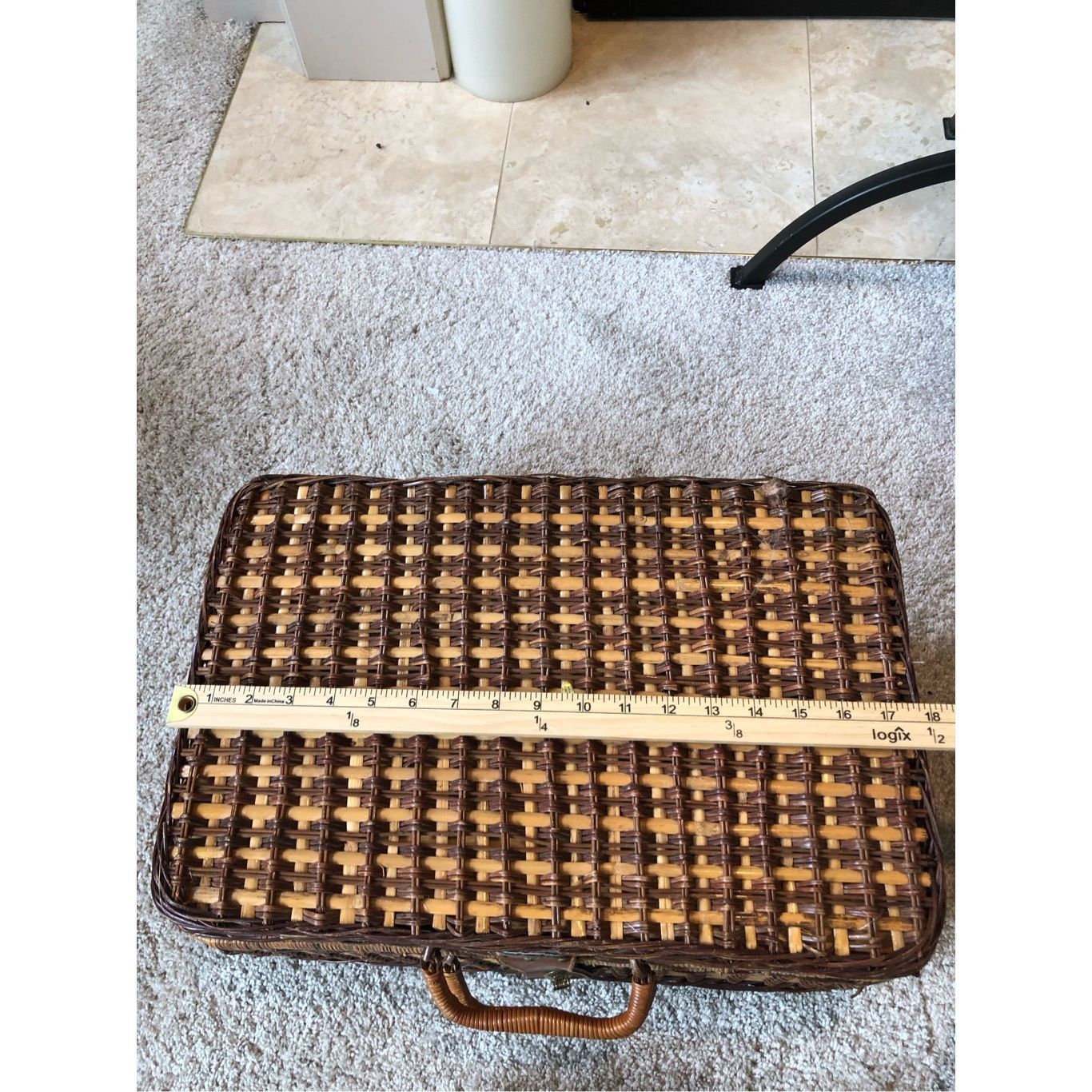 Other Vintage Women’s Brown Picnic Wicker Basket with Red and Whit Size ONE SIZE - 11 Thumbnail