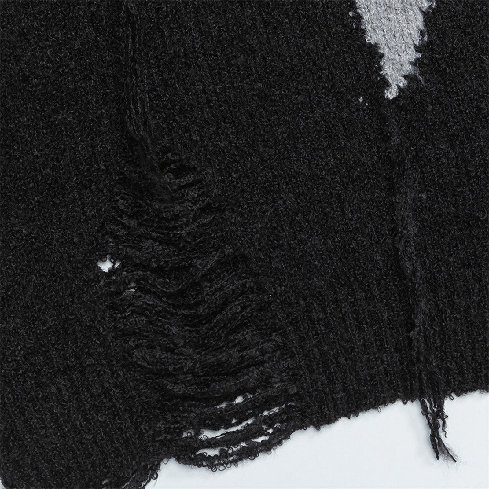 Vintage Black Distressed Star Pattern Crew Neck Sweater Size US M / EU 48-50 / 2 - 4 Thumbnail