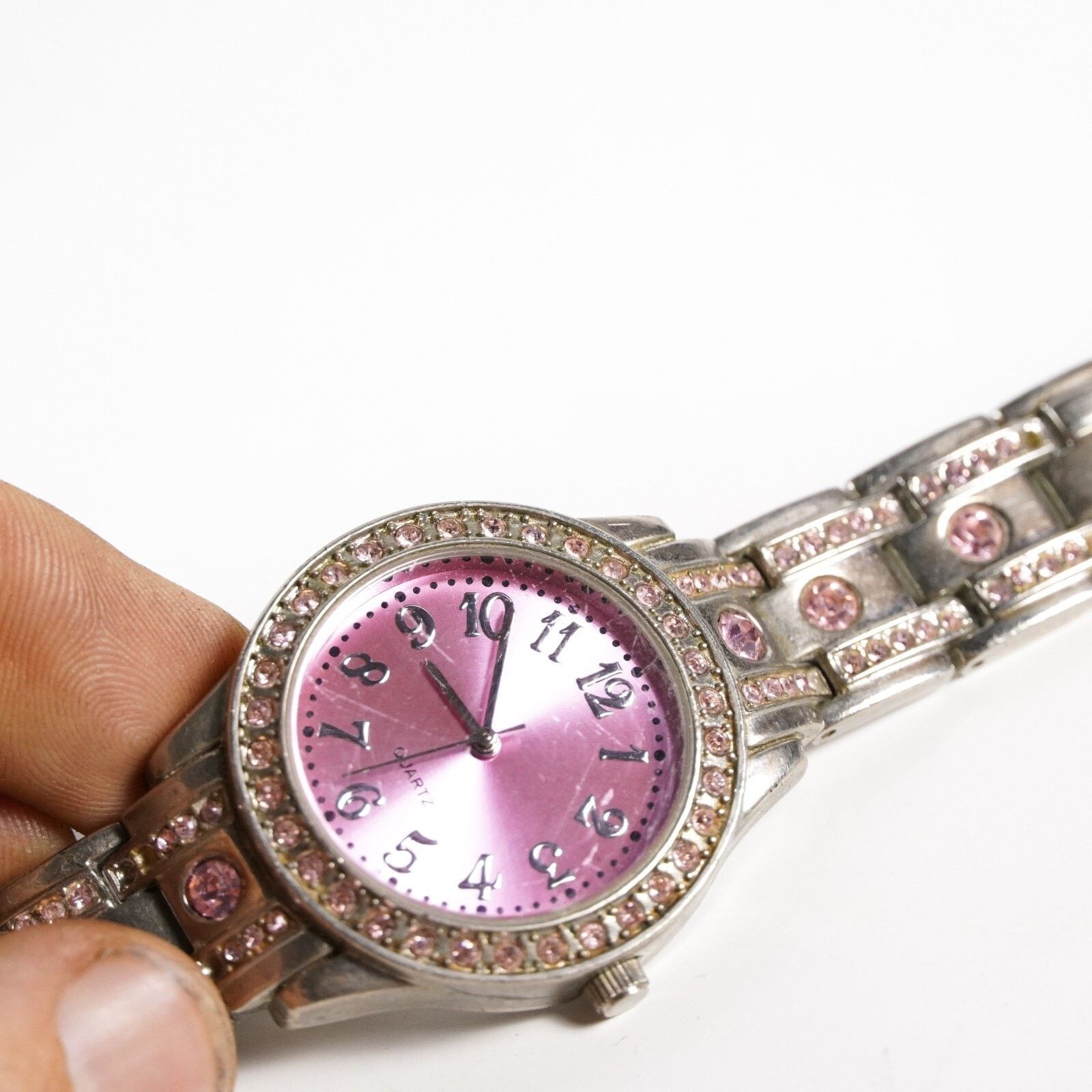 Other Pink Stainless Steel Quartz Crystal Watch Wristwatch Jewelry Size ONE SIZE - 3 Thumbnail